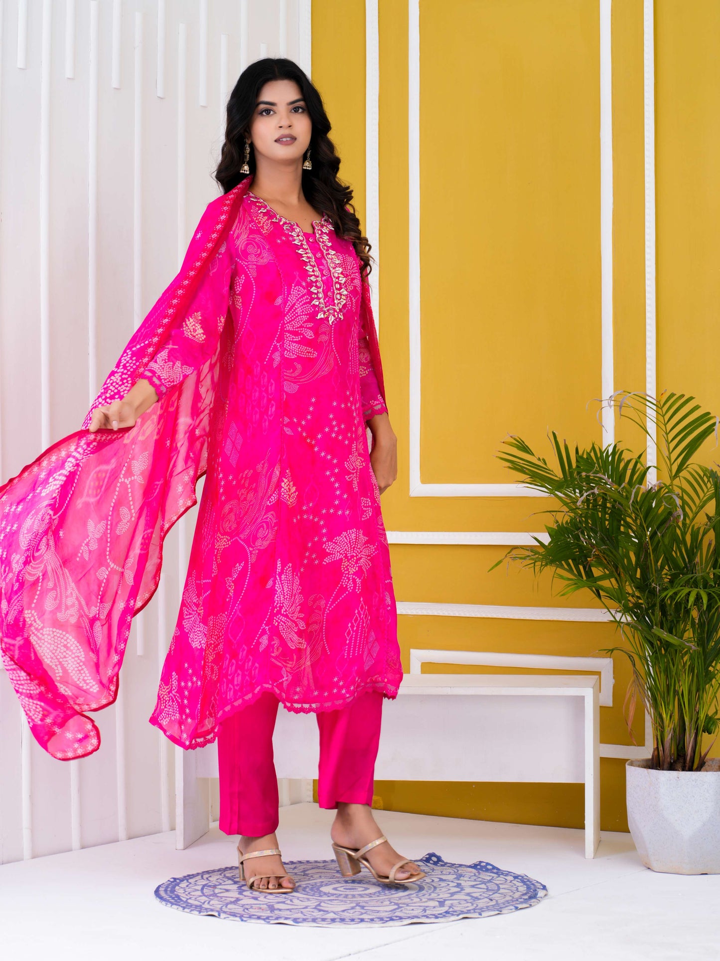 Pure Organza Kurti with pant and Dupatta. OM92100GBA