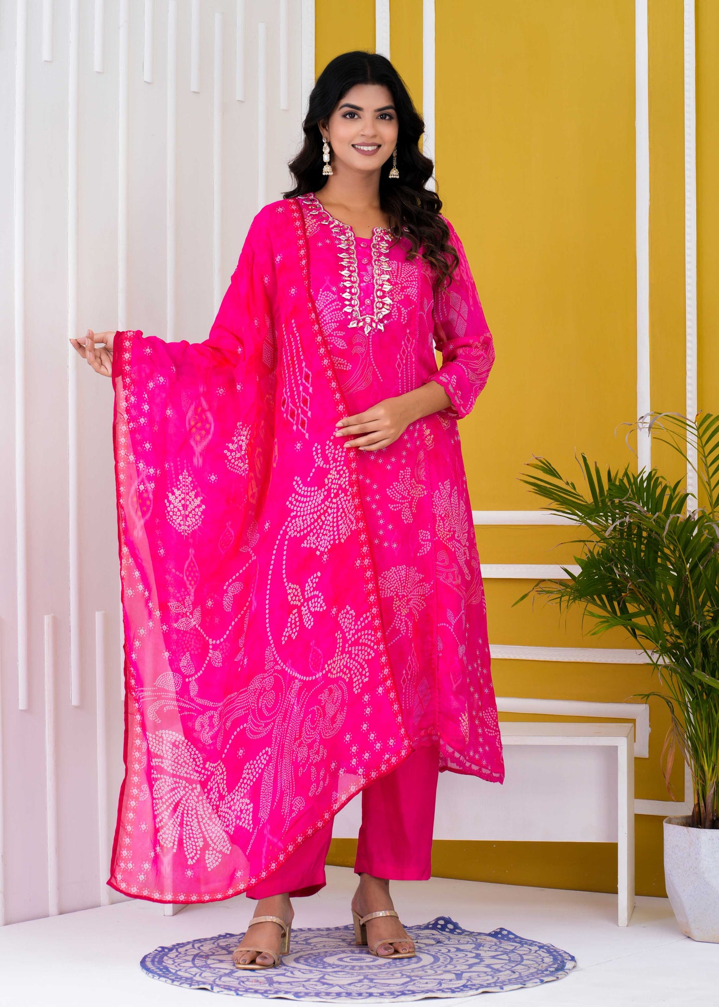Pure Organza Kurti with pant and Dupatta. OM92100GBA