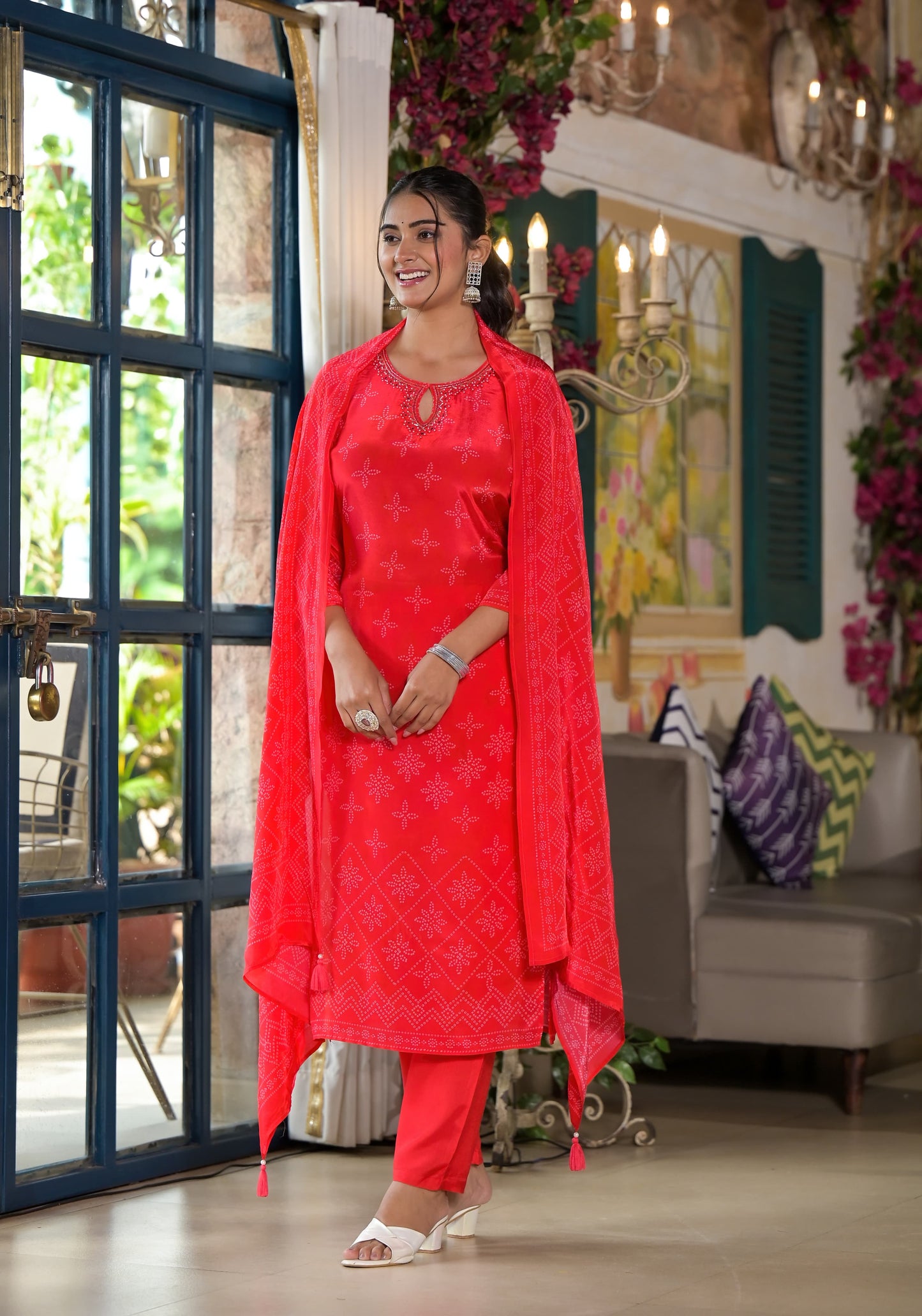 Pure Crepe kurti with pant and Dupatta M91790AUMU