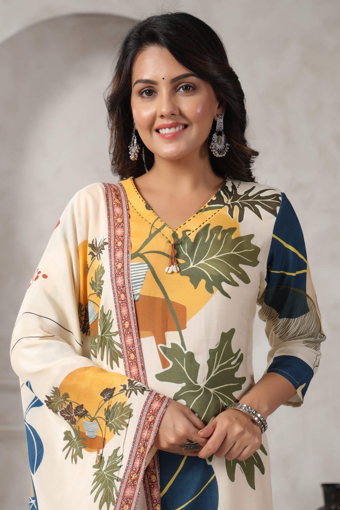 Pure Muslin kurti with pant and Dupatta AU1425AUMUS