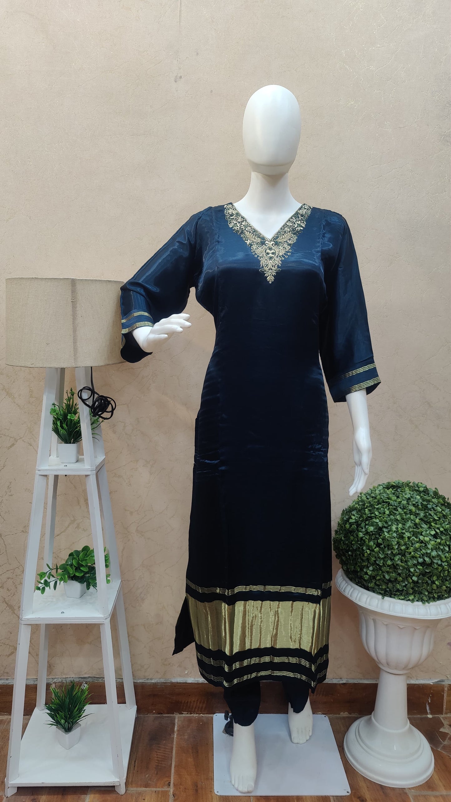 Pure Gajji Silk kurti with pant and dupatta MUSM92600S44