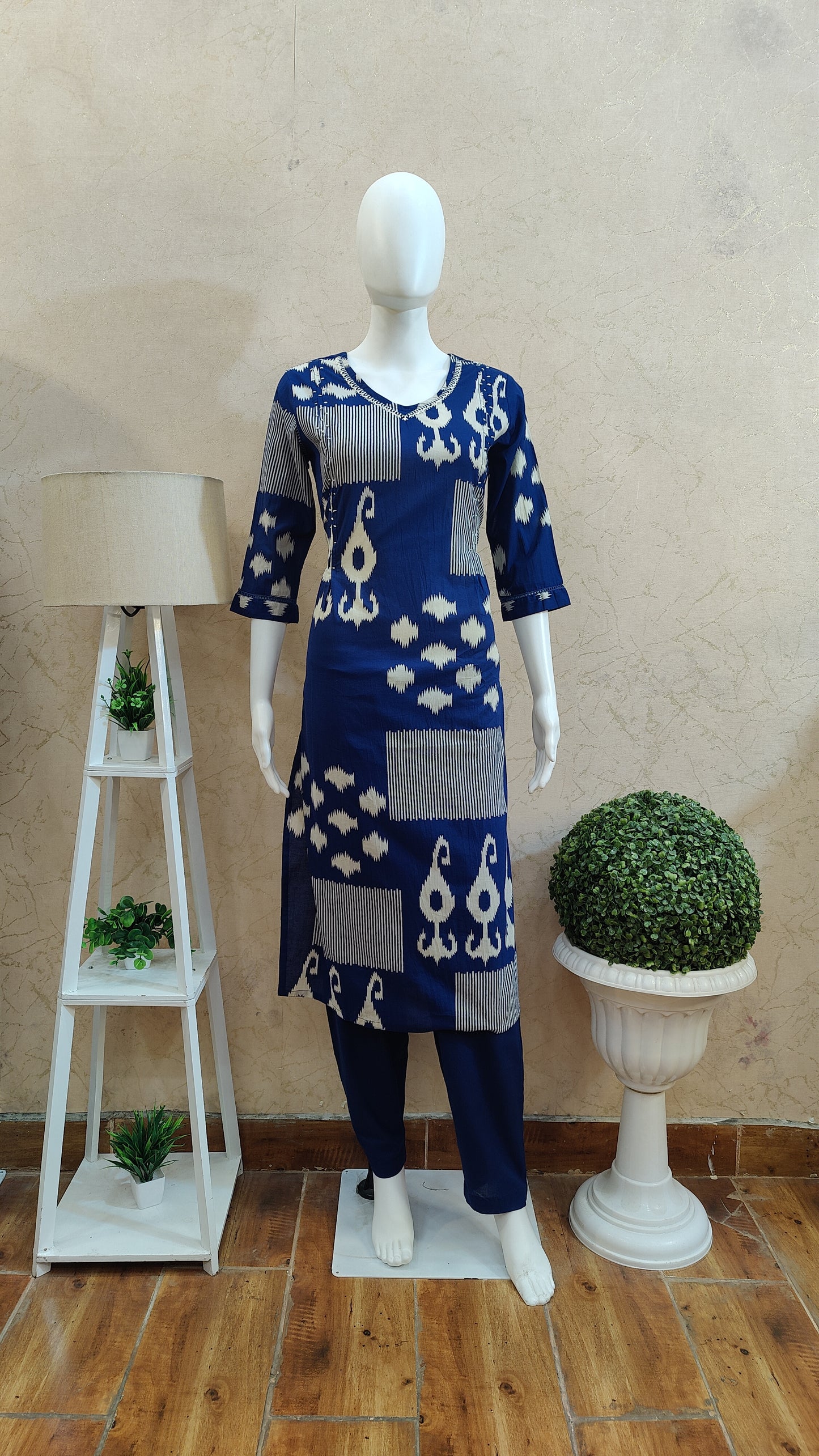 Pure Cotton Kurti with pant and dupatta M9920AUR