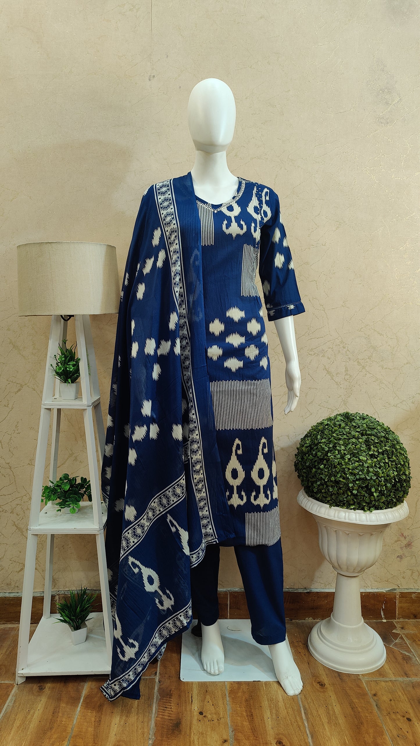 Pure Cotton Kurti with pant and dupatta M9920AUR