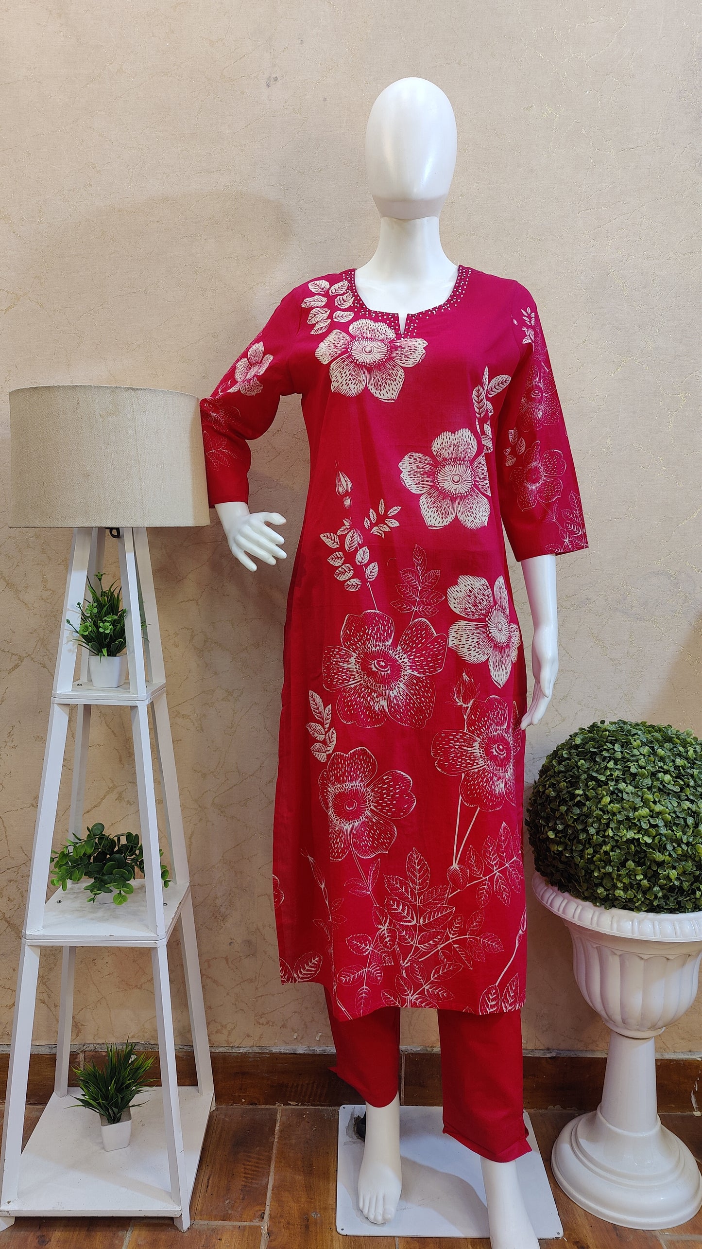 Pure Cotton Kurti with pant and dupatta