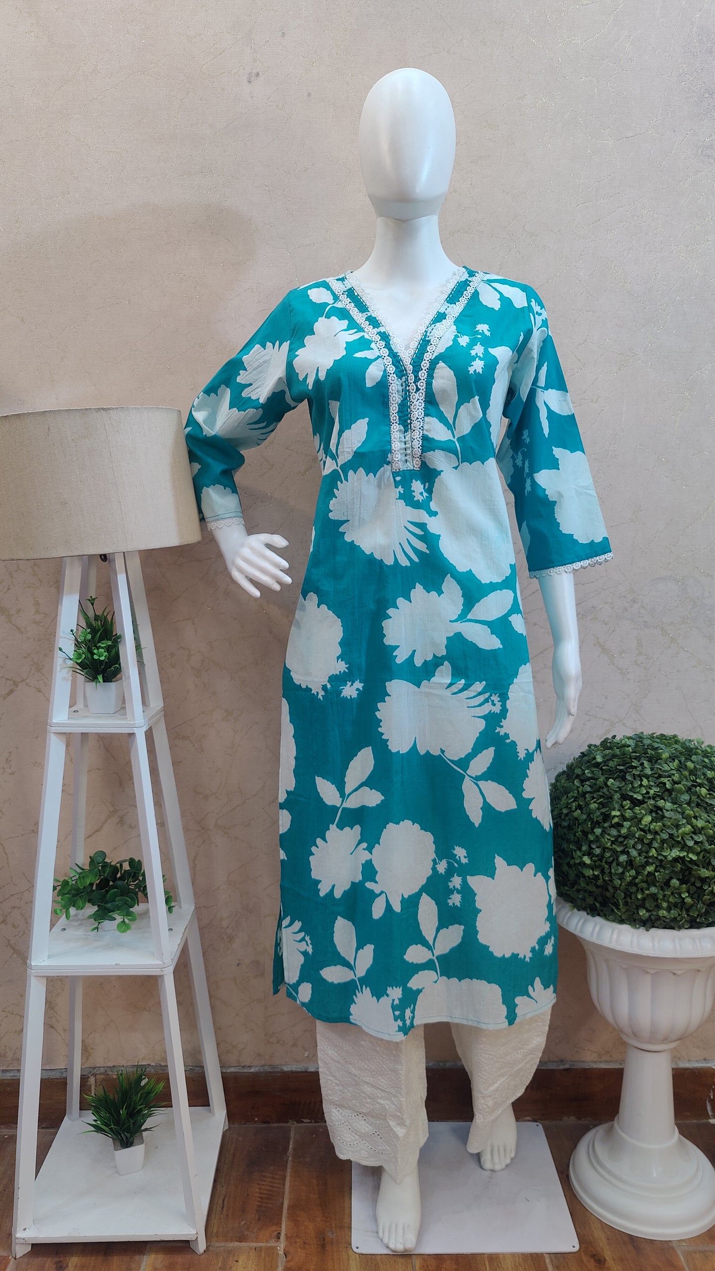 Pure Cotton Kurti with pant and dupatta M9945/AUR