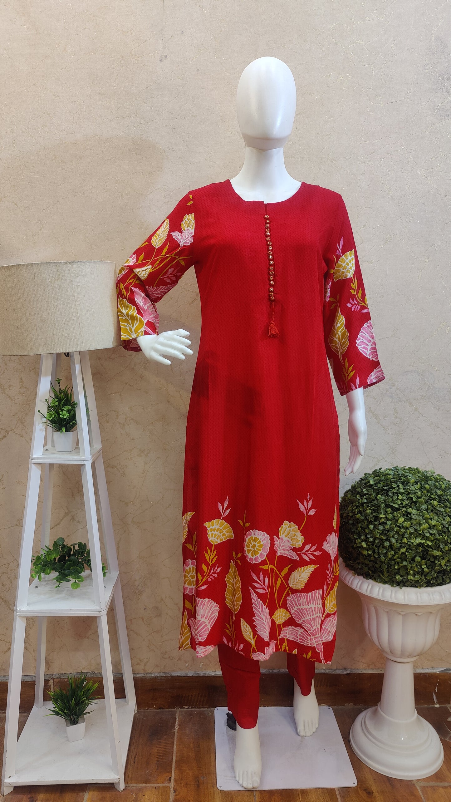 Pure Muslin Kurti with pant and dupatta M91425/AUR