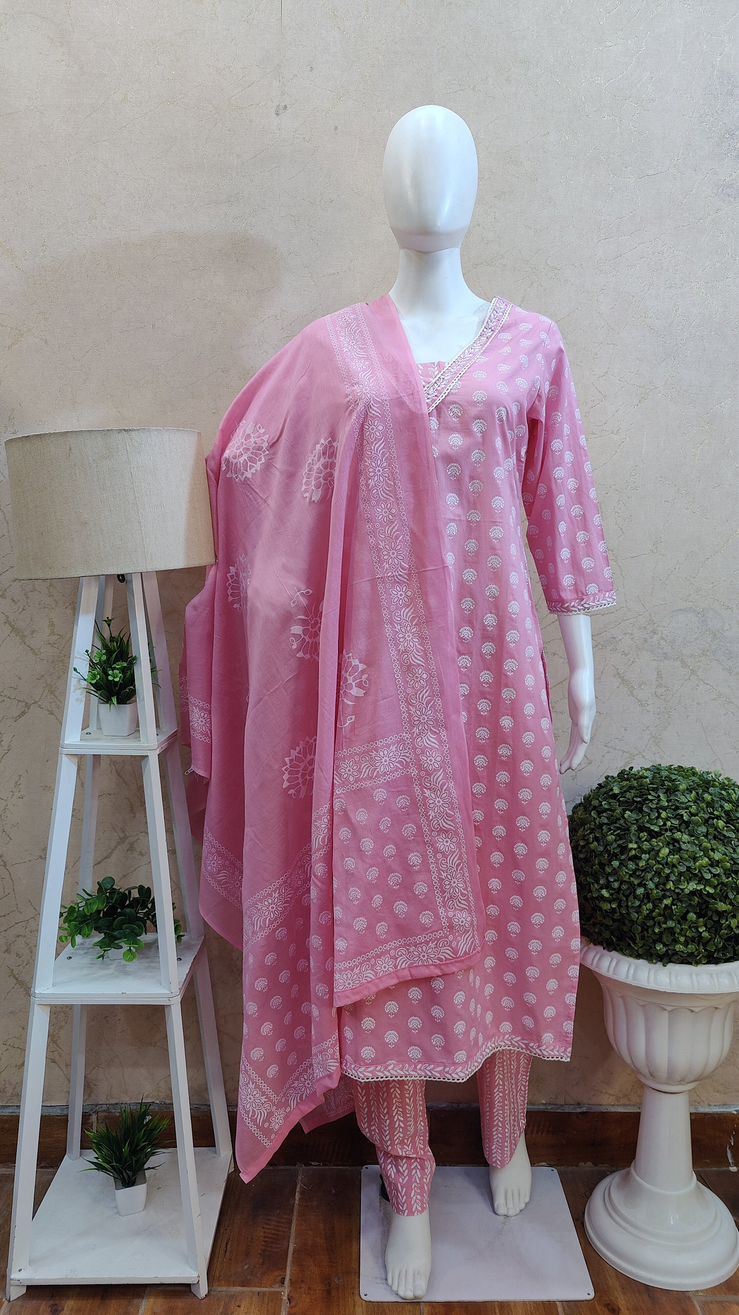 Pure Cotton Kurti with pant and dupatta M8870/GB