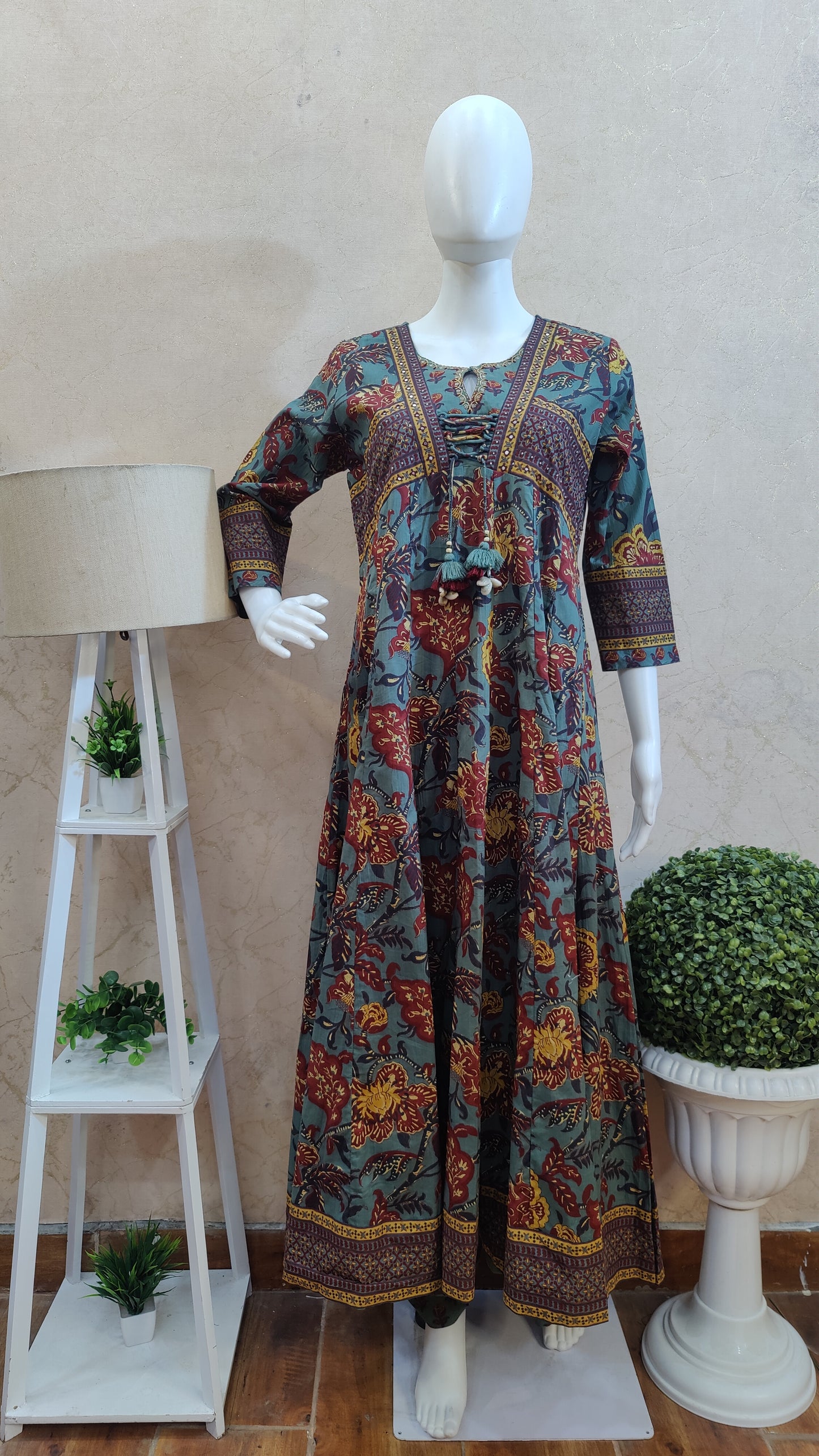 Pure Cotton Kurti with pant and dupatta M91640/GB
