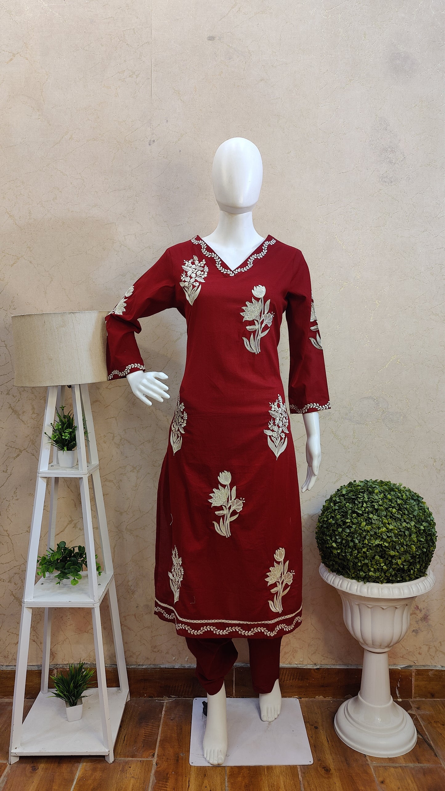 Pure Cotton Kurti with pant and dupatta M91250/GB