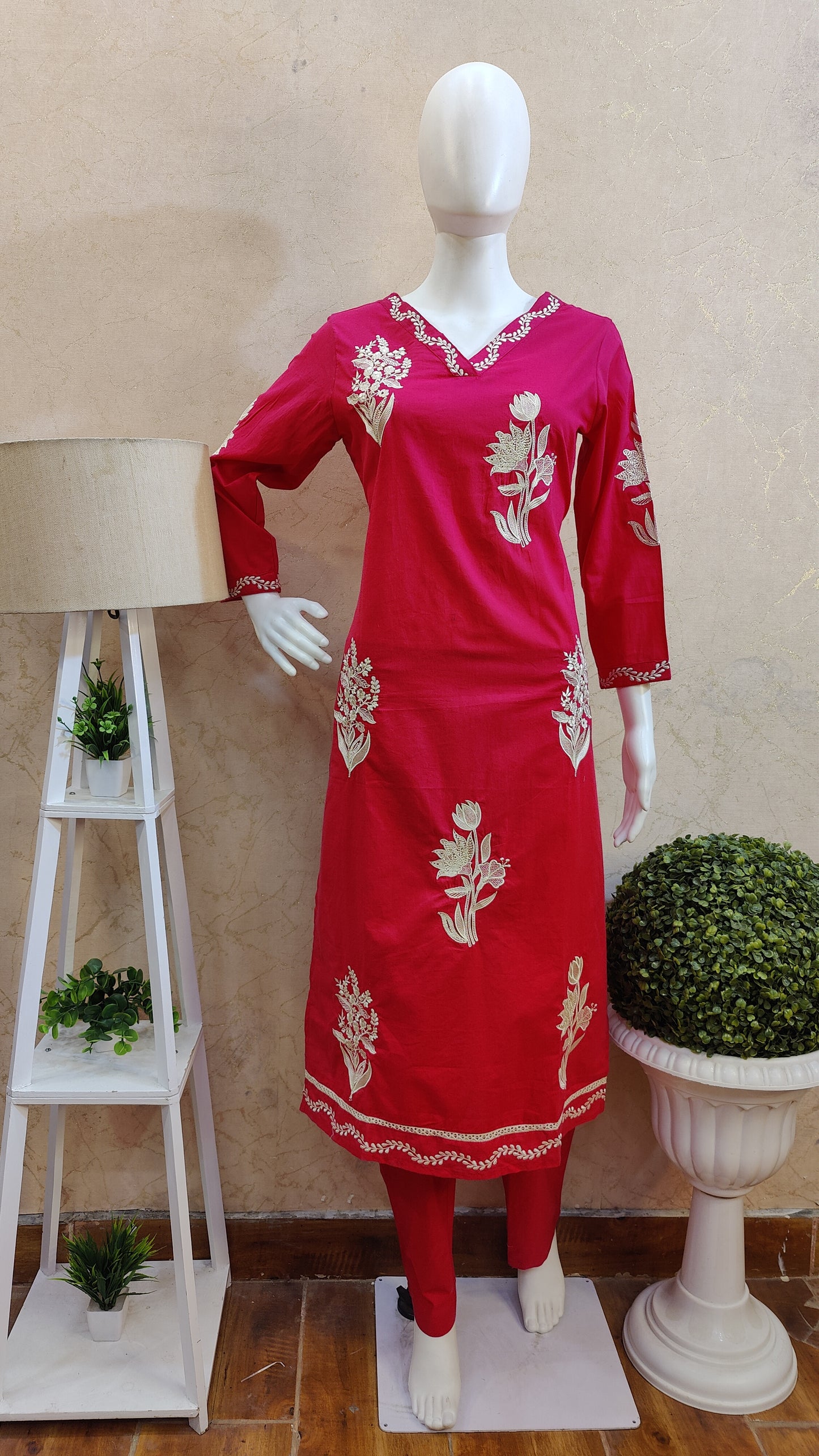 Pure Cotton Kurti with pant and dupatta M91250/GB