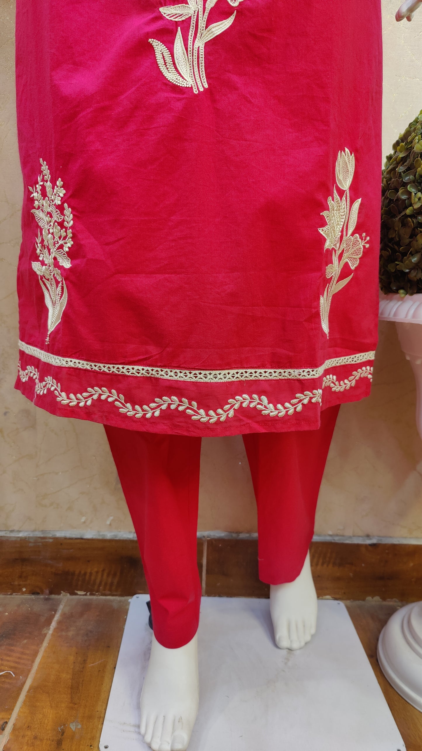 Pure Cotton Kurti with pant and dupatta M91250/GB