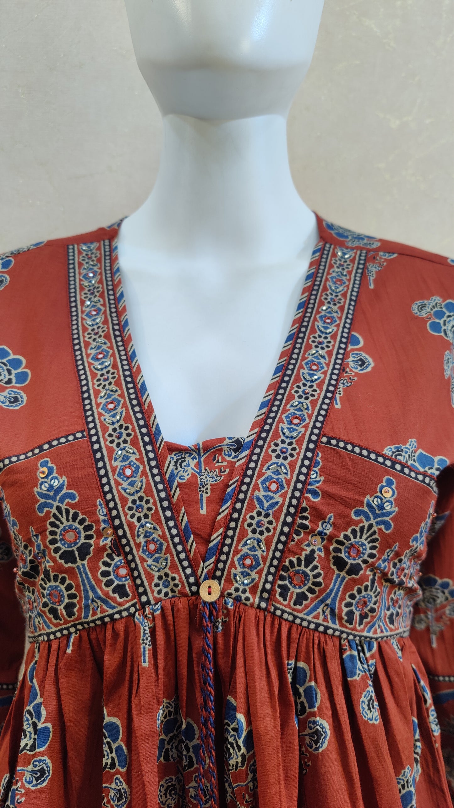 Pure Cotton Anarkali Kurti with pant and dupatta M91425/GB