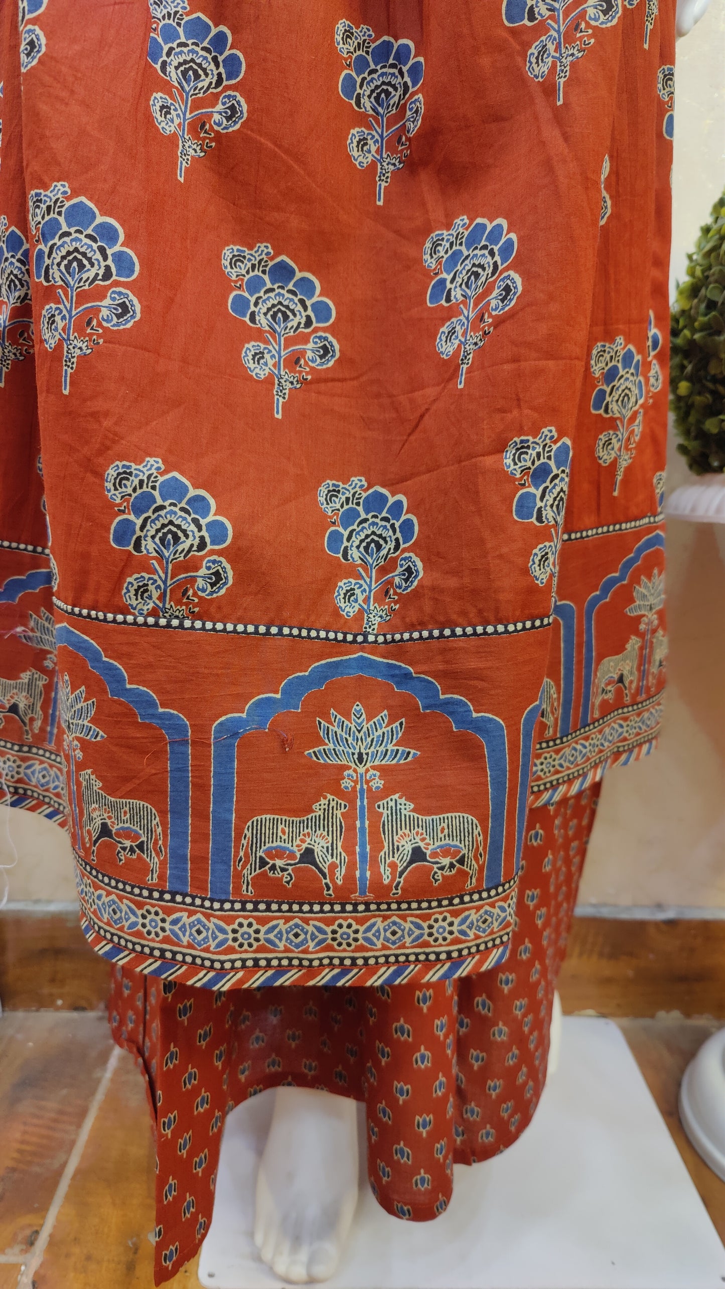 Pure Cotton Anarkali Kurti with pant and dupatta M91425/GB