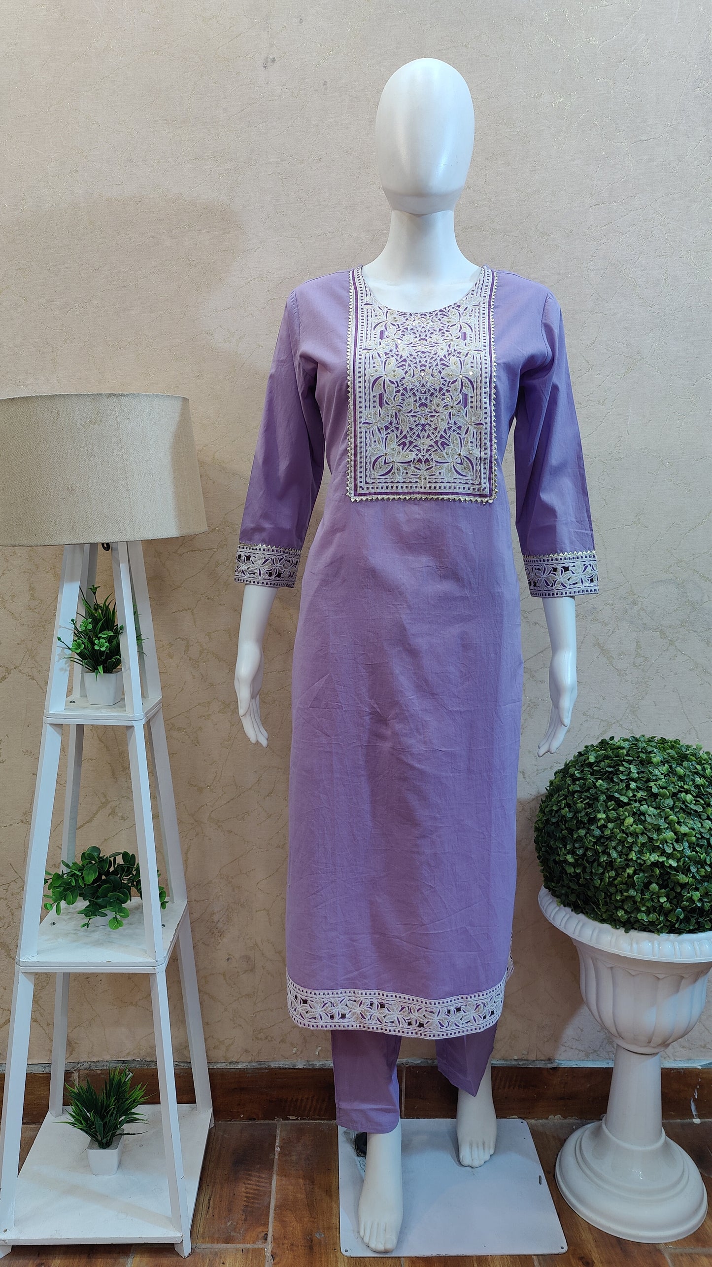 Pure Cotton Kurti with pant and dupatta M91025/GB