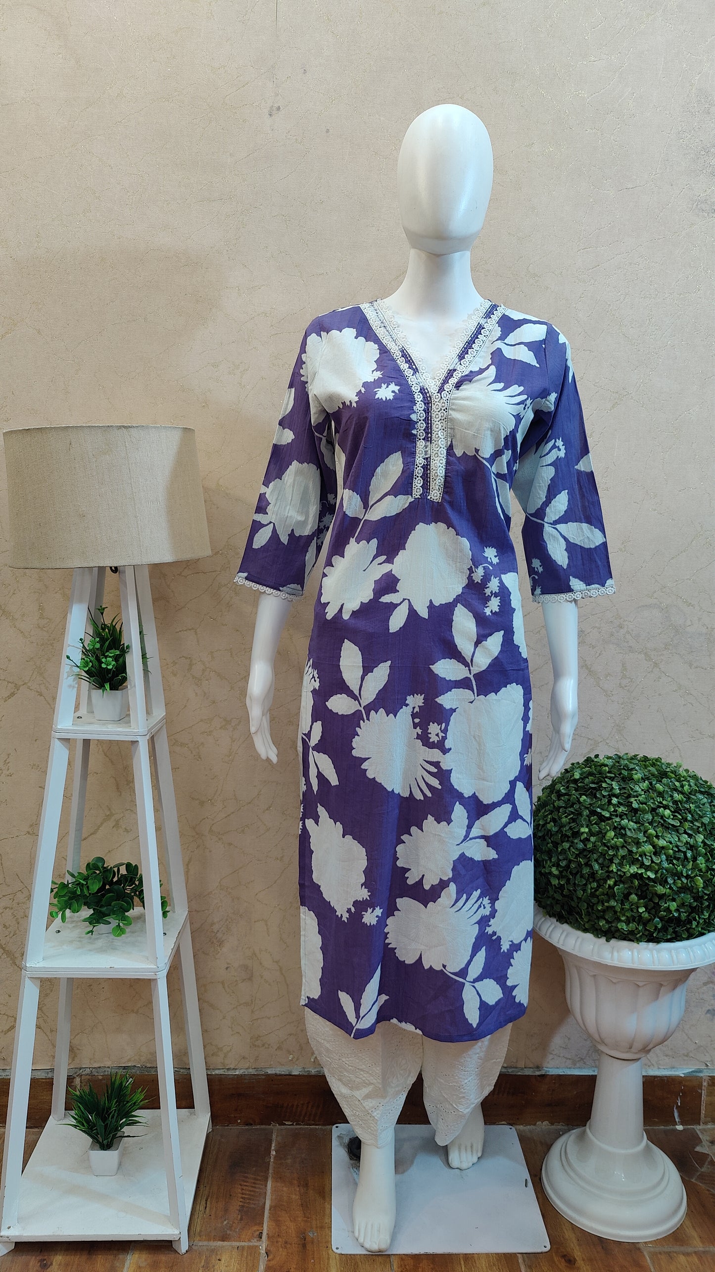 Pure Cotton Kurti with pant and dupatta M9945/AUR