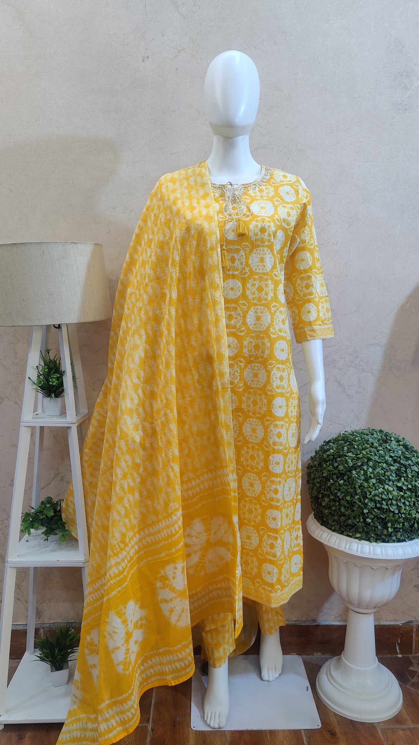 Pure Cotton Kurti with pant and dupatta M9995/AUR