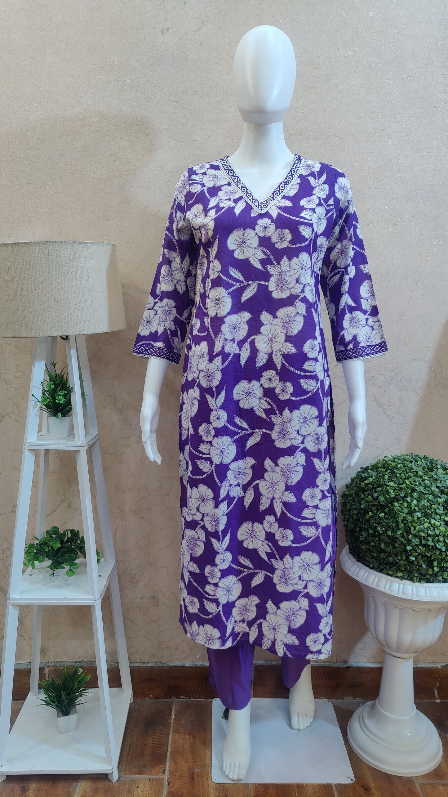 Pure Cotton Kurti with pant and dupatta M9945/AUR