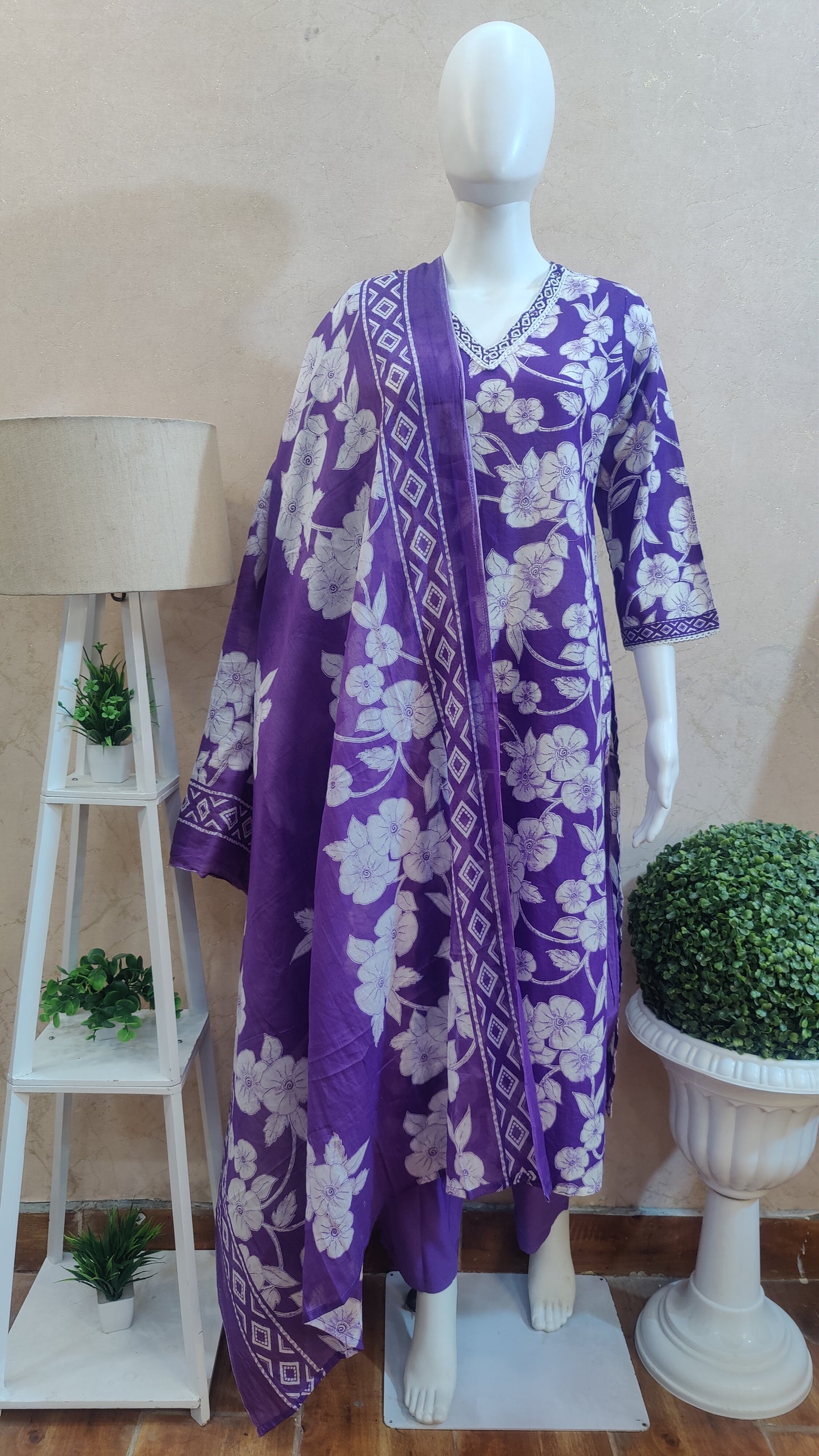 Pure Cotton Kurti with pant and dupatta M9945/AUR