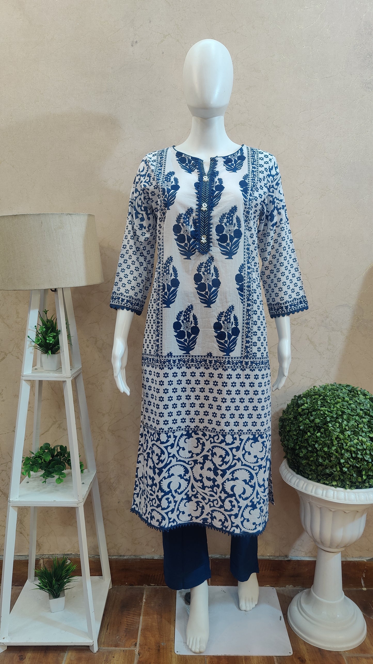 Pure Cotton Kurti with pant and dupatta M8895/GB