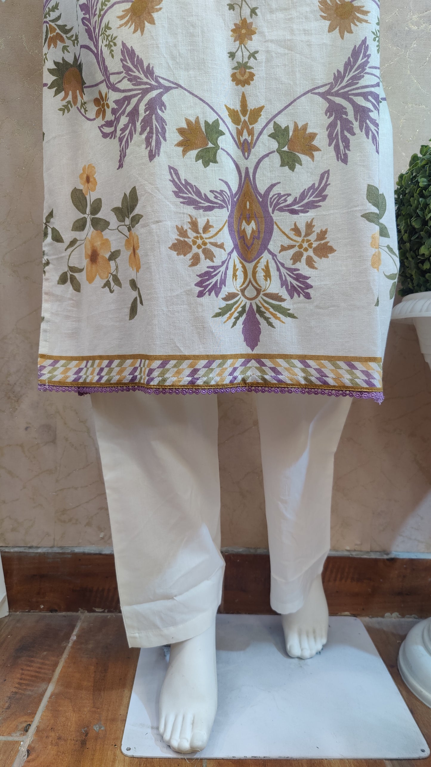 Pure Cotton Kurti with pant and dupatta M91425/GB