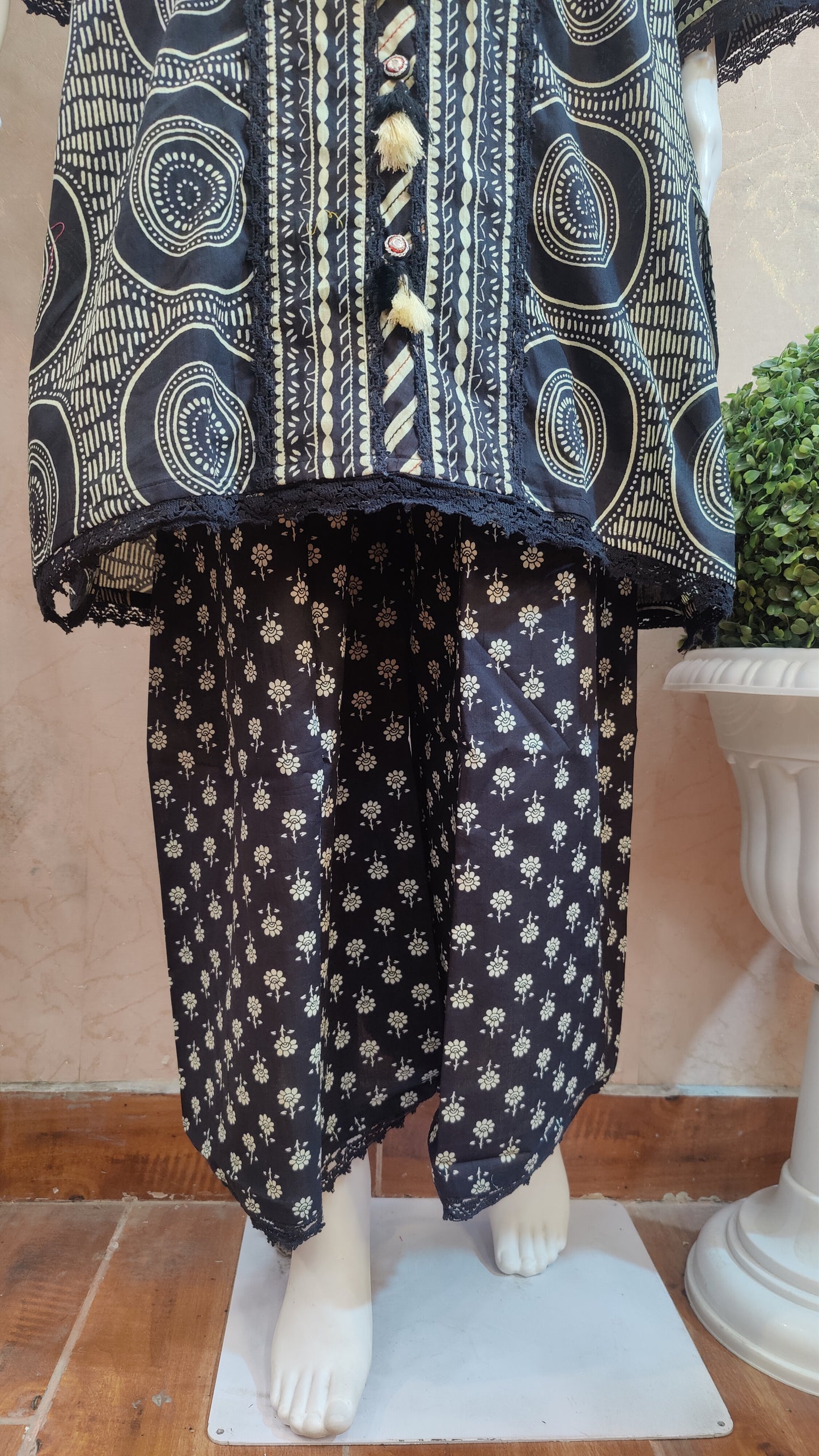 Pure Cotton Kurti with pant and dupatta M91195/GB