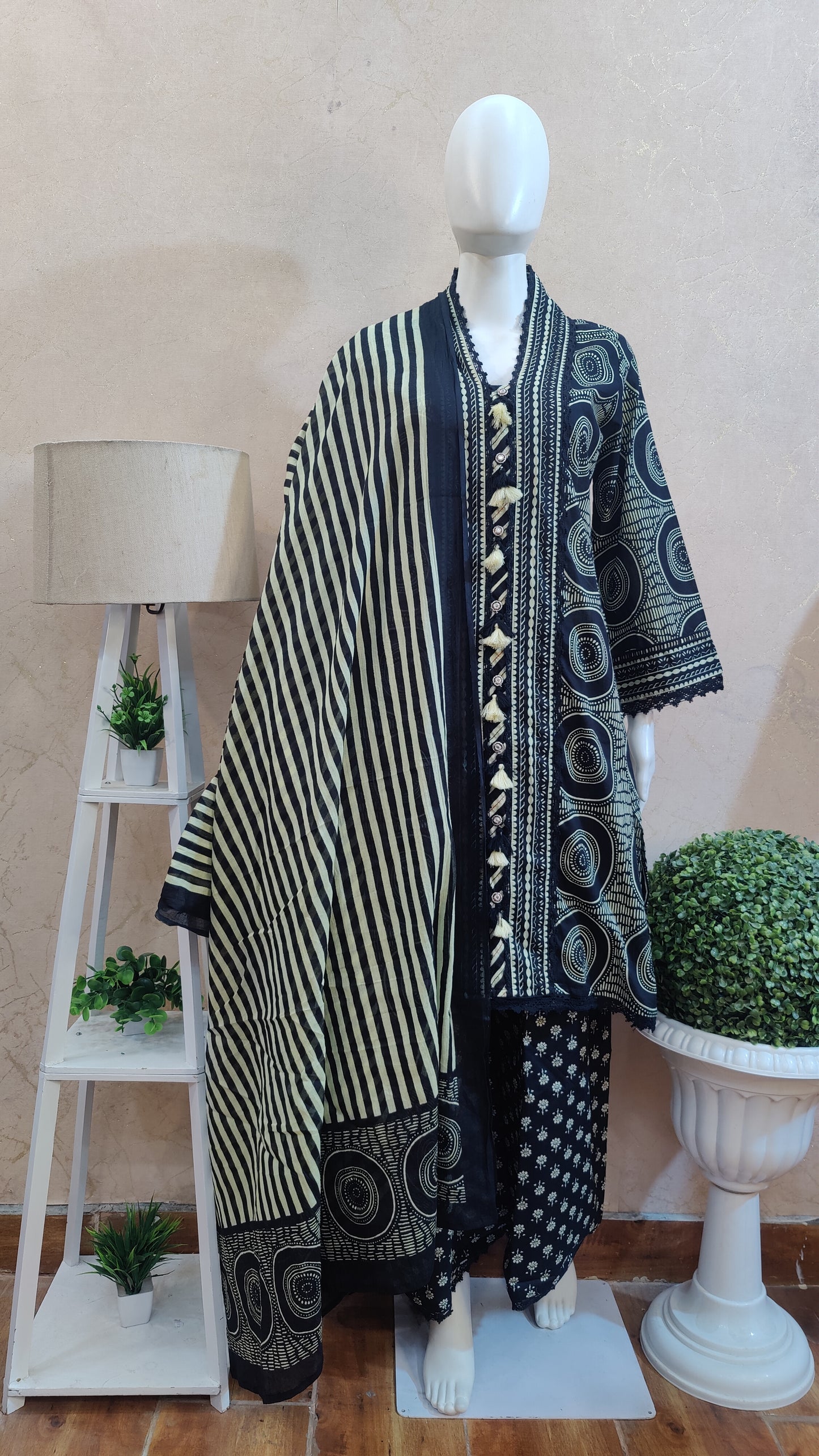 Pure Cotton Kurti with pant and dupatta M91195/GB
