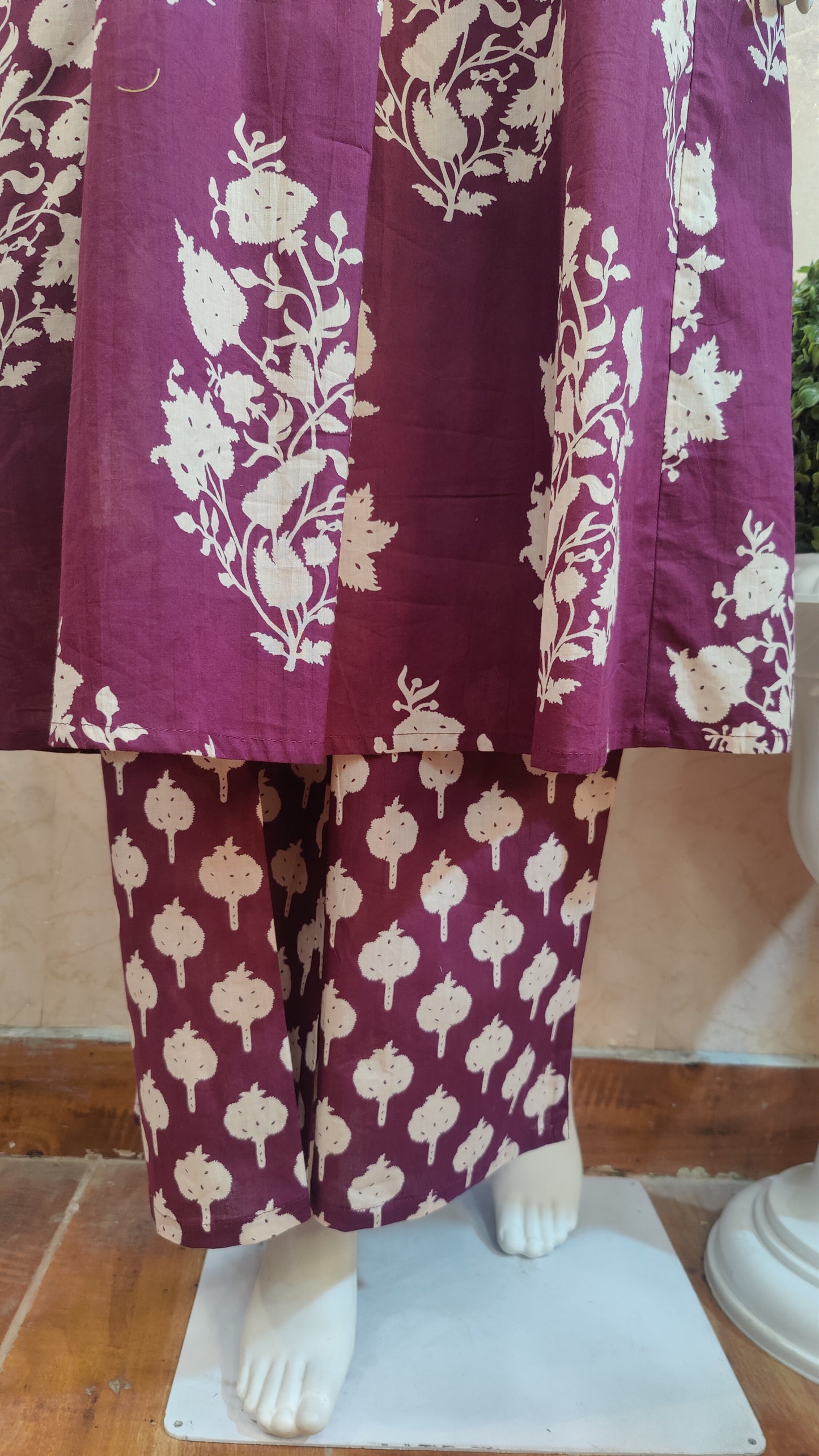 Pure Cotton Anarkali Kurti with pant and dupatta M8895/GB