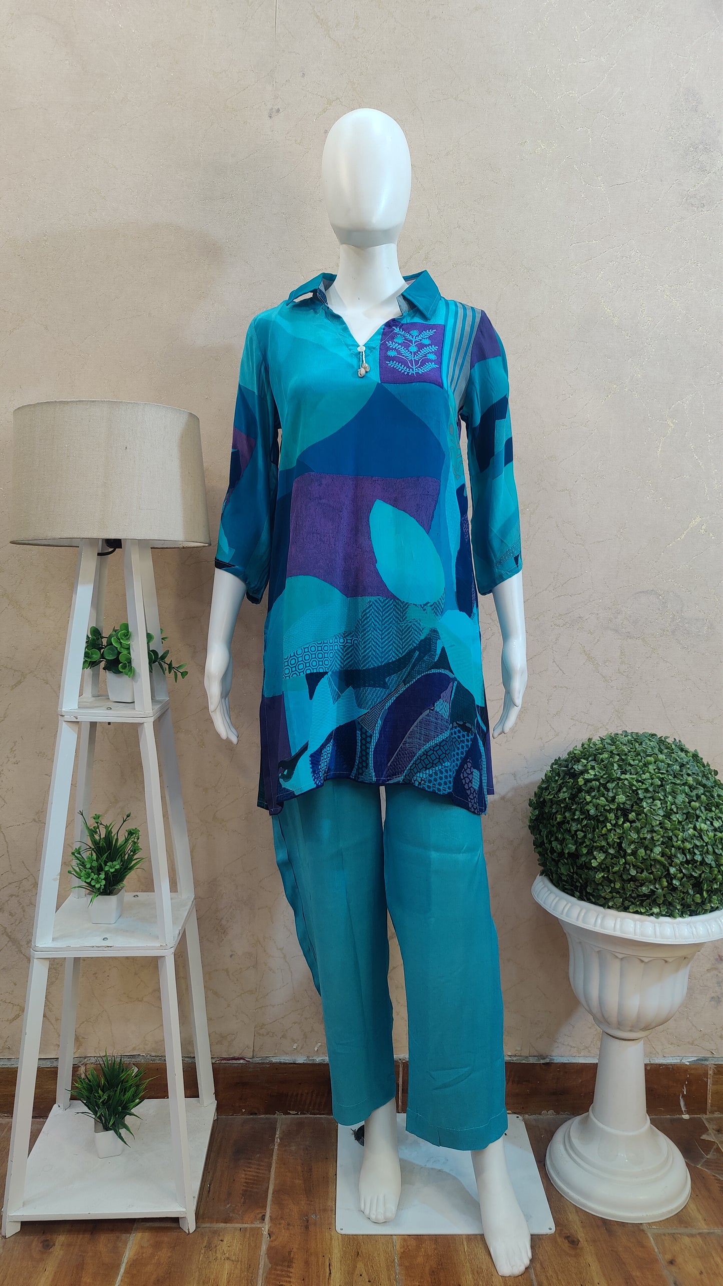 Pure Crape Co-ord Set M91195/AUR