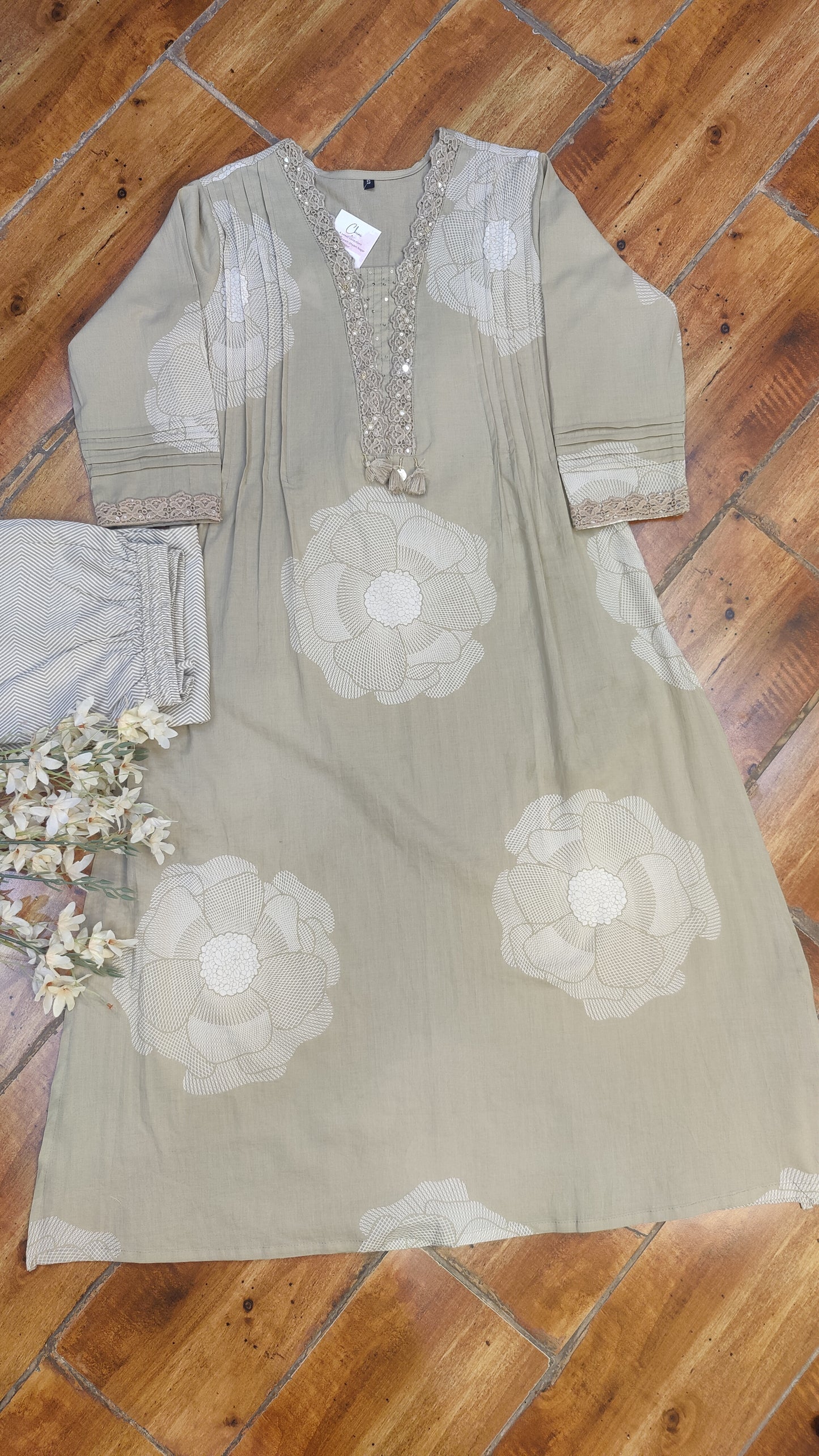 Pure Cotton kurti with pant and dupatta M91050RSP