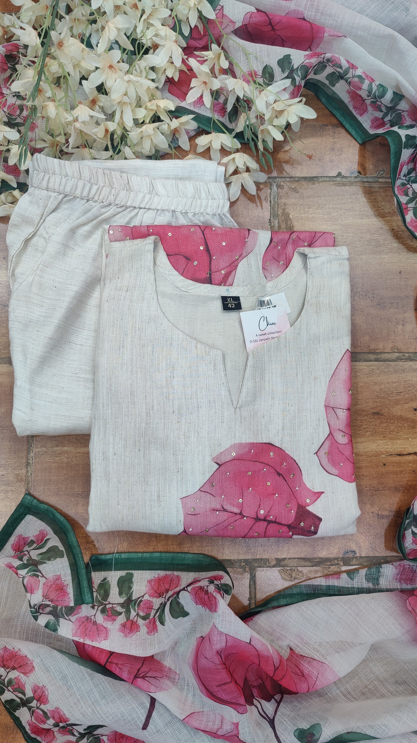 Soft Cotton Kurti with pant and dupatta M91380GB