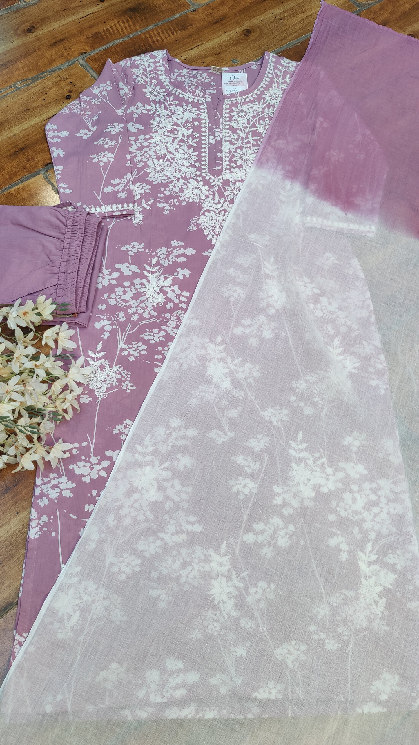 Pure Cotton kurti with pant and dupatta M91050RSP