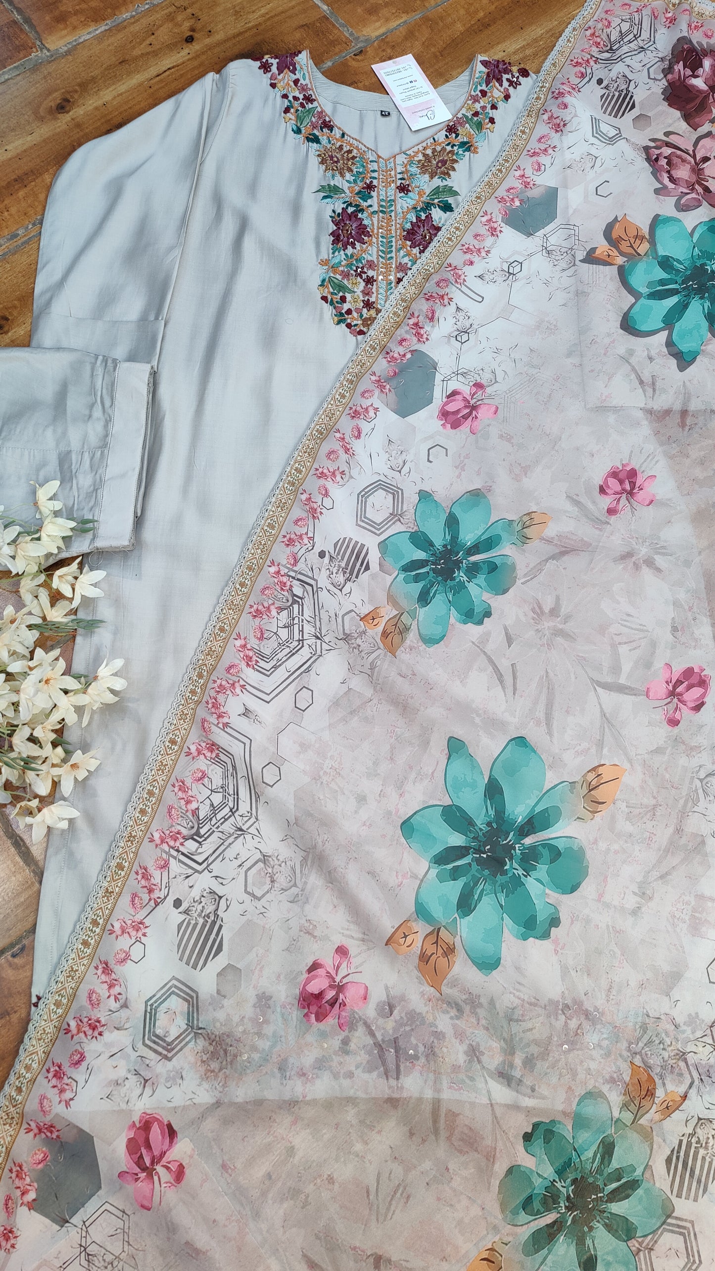 Silk Kurti with pant and dupatta M91200SS