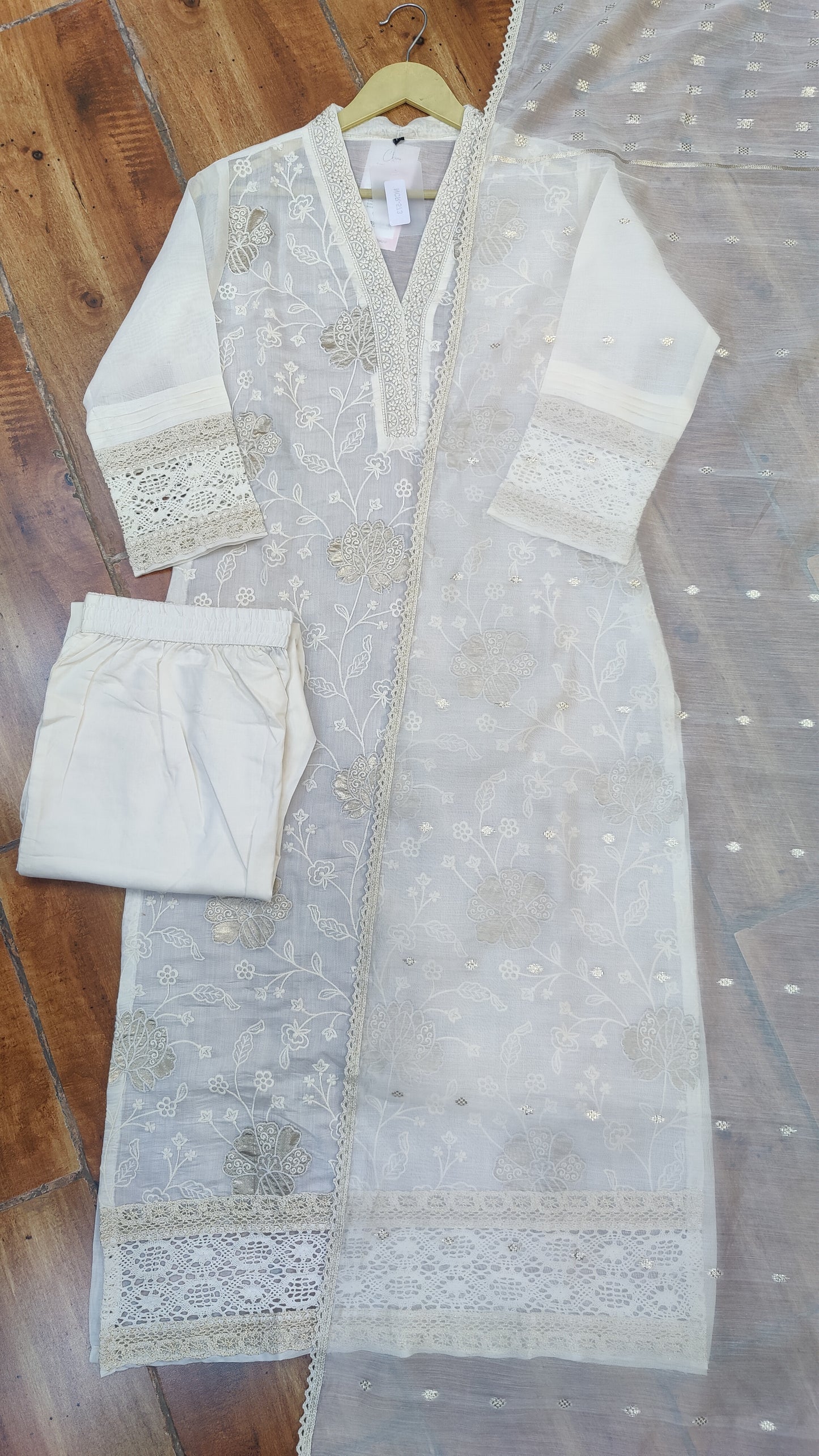 Pure Organza kurti with inner, pant and dupatta M92300/AUR
