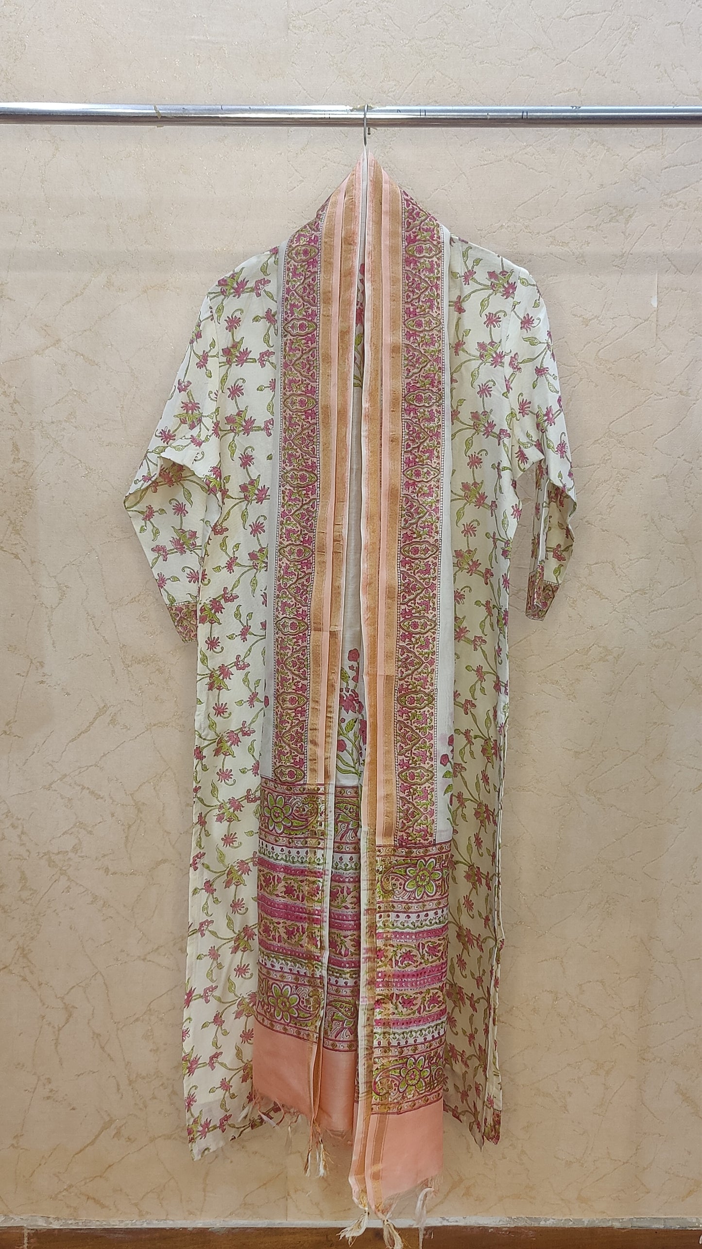 Chanderi kurti with pant and dupatta M92400/SHL