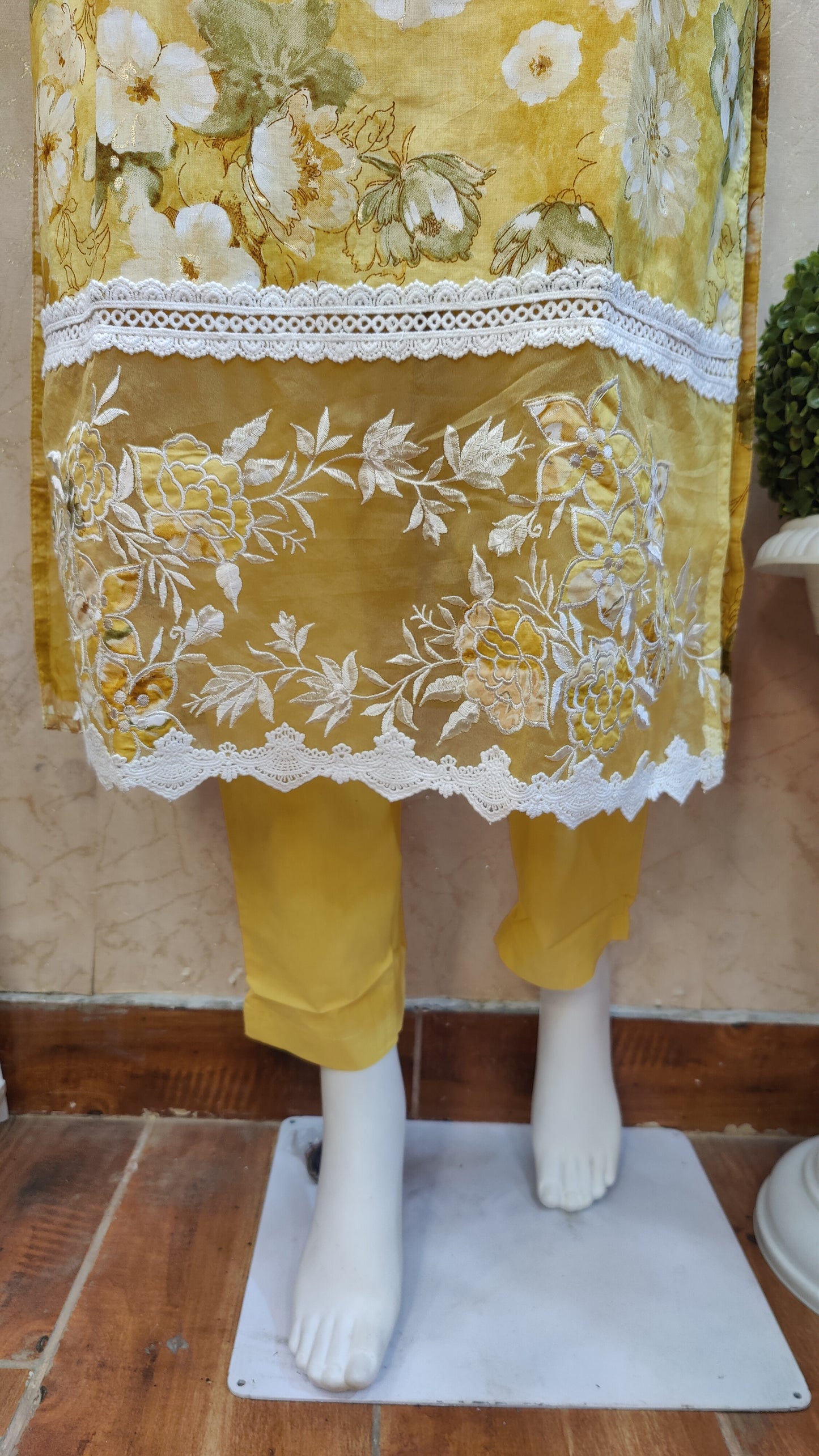 Pure Cotton Kurti with pant and dupatta M91325/GB