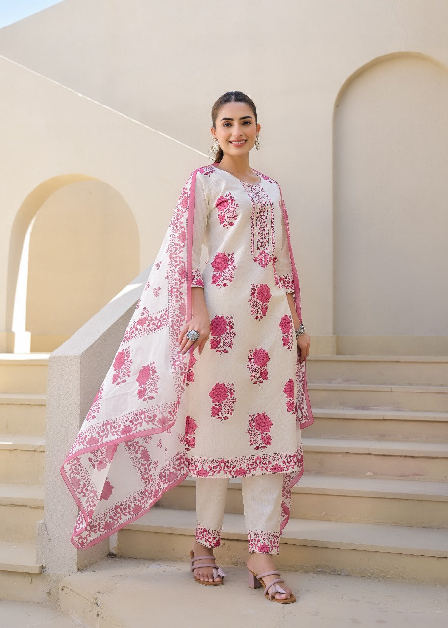 Pure Cotton Kurti with pant and dupatta M9920/SS