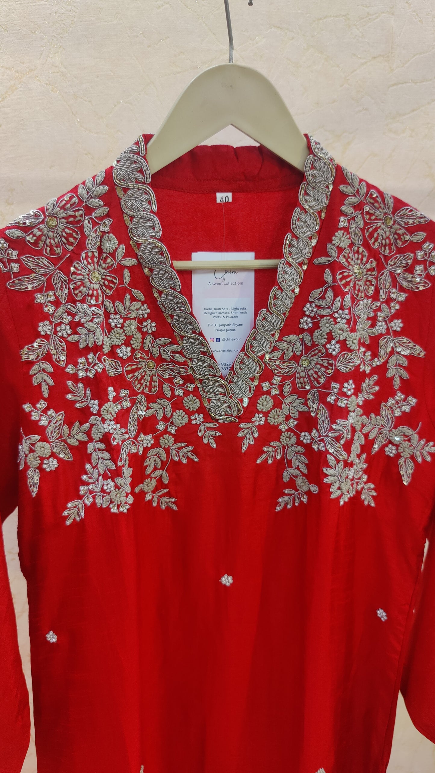 Pure Silk Kurti with pant and dupatta set. M93695