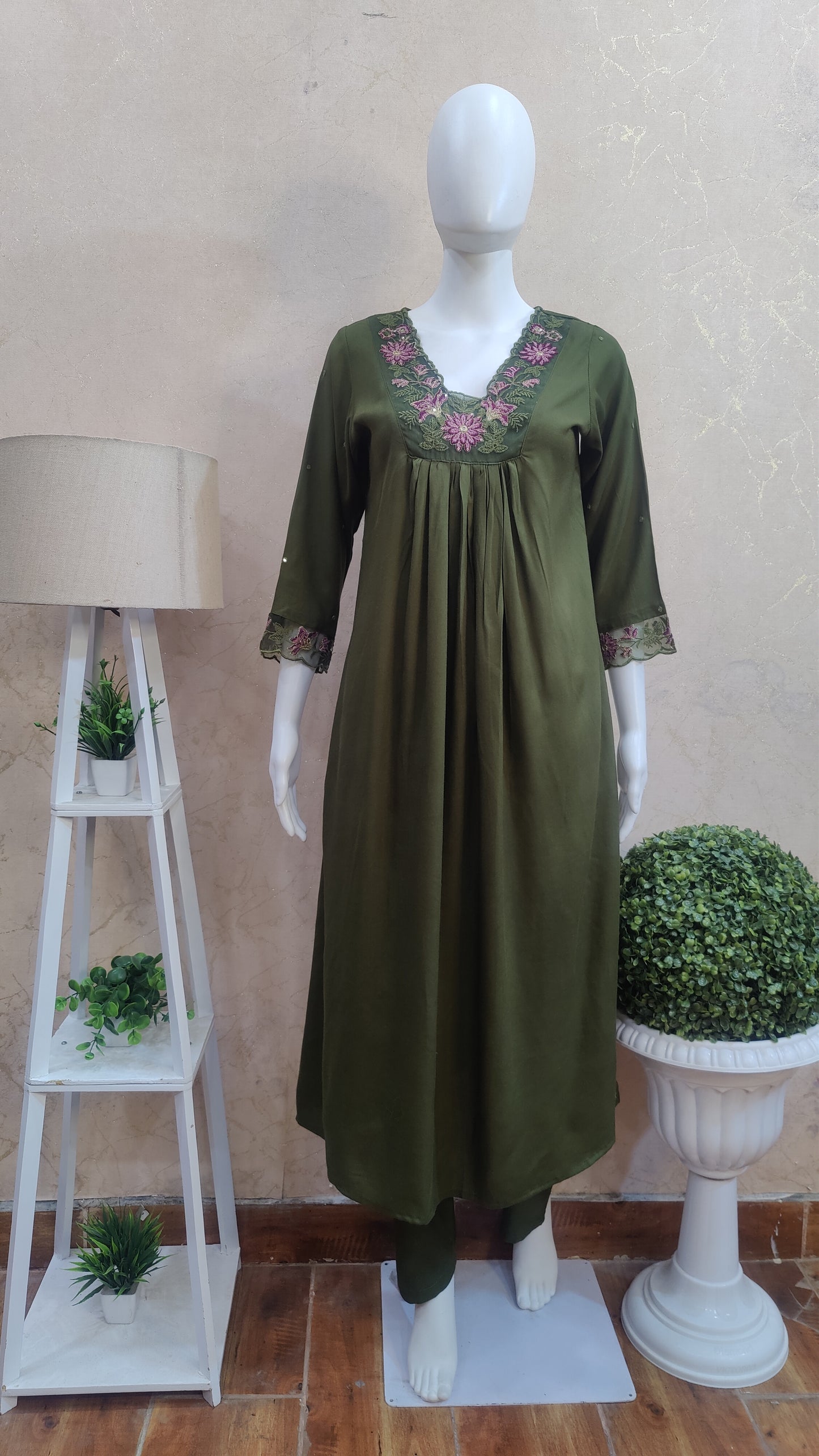 Pure Cotton kurti with pant and Dupatta M91050/RST