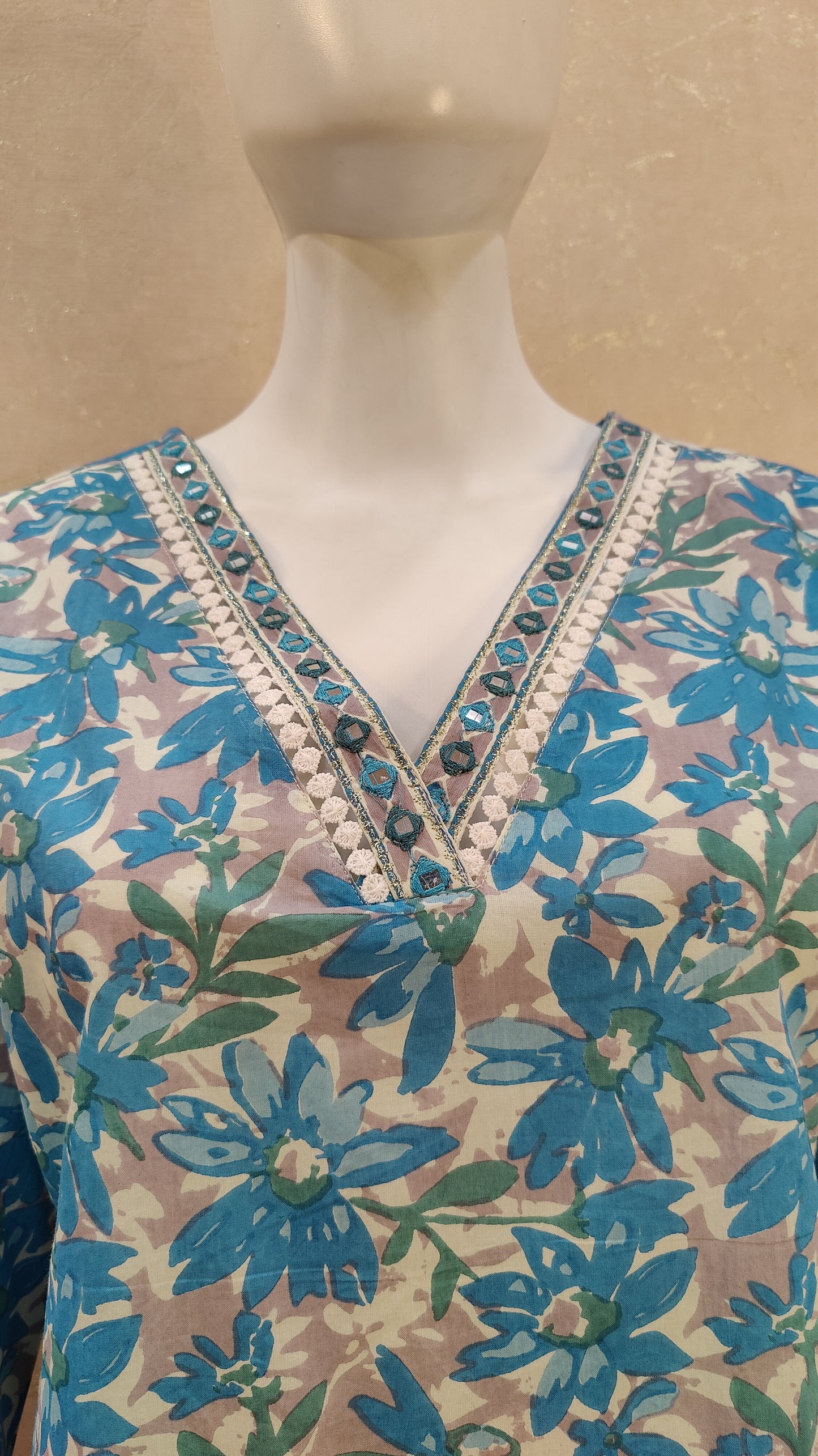 Pure Cotton kurti with pant and dupatta M8895RJP