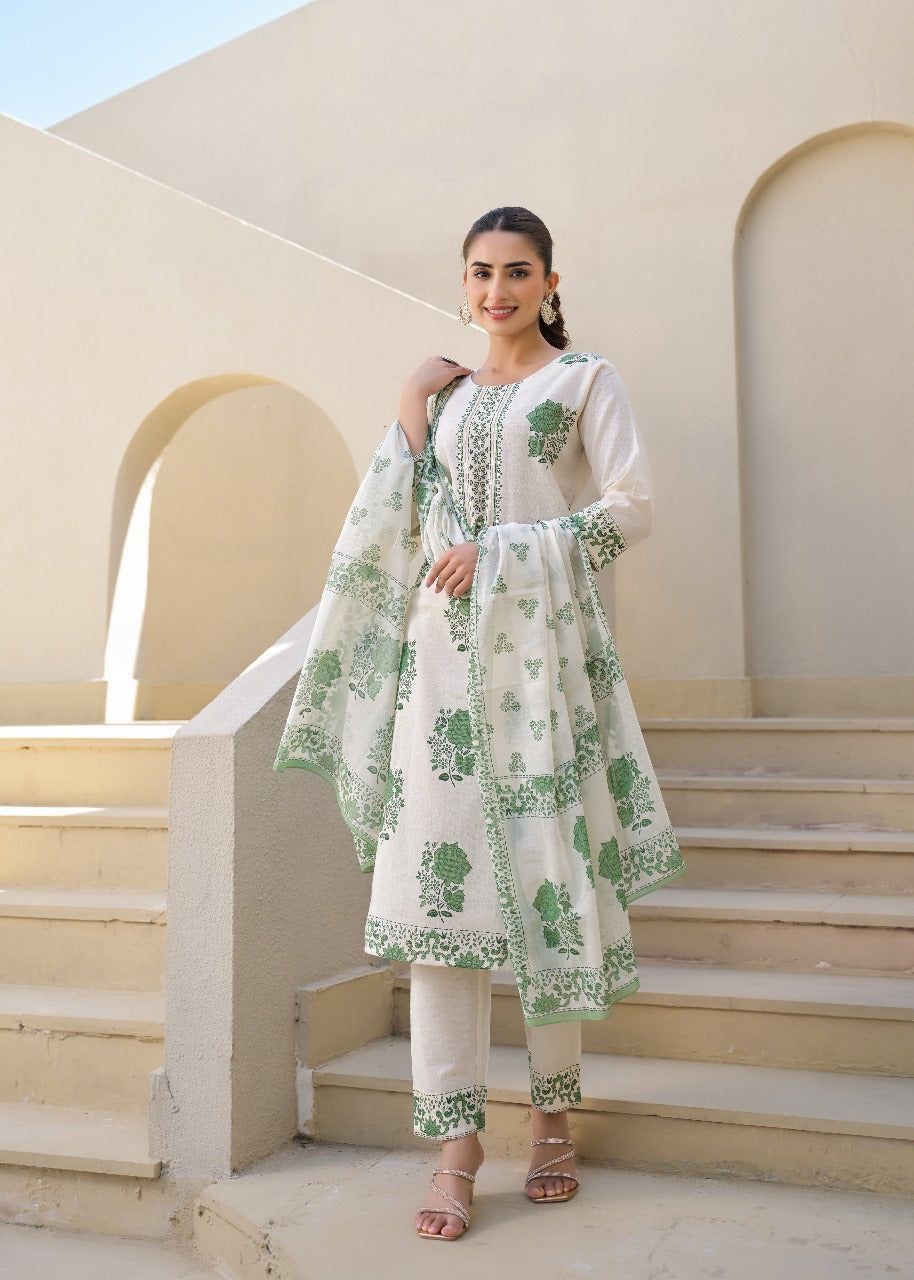Pure Cotton Kurti with pant and dupatta M9920/SS