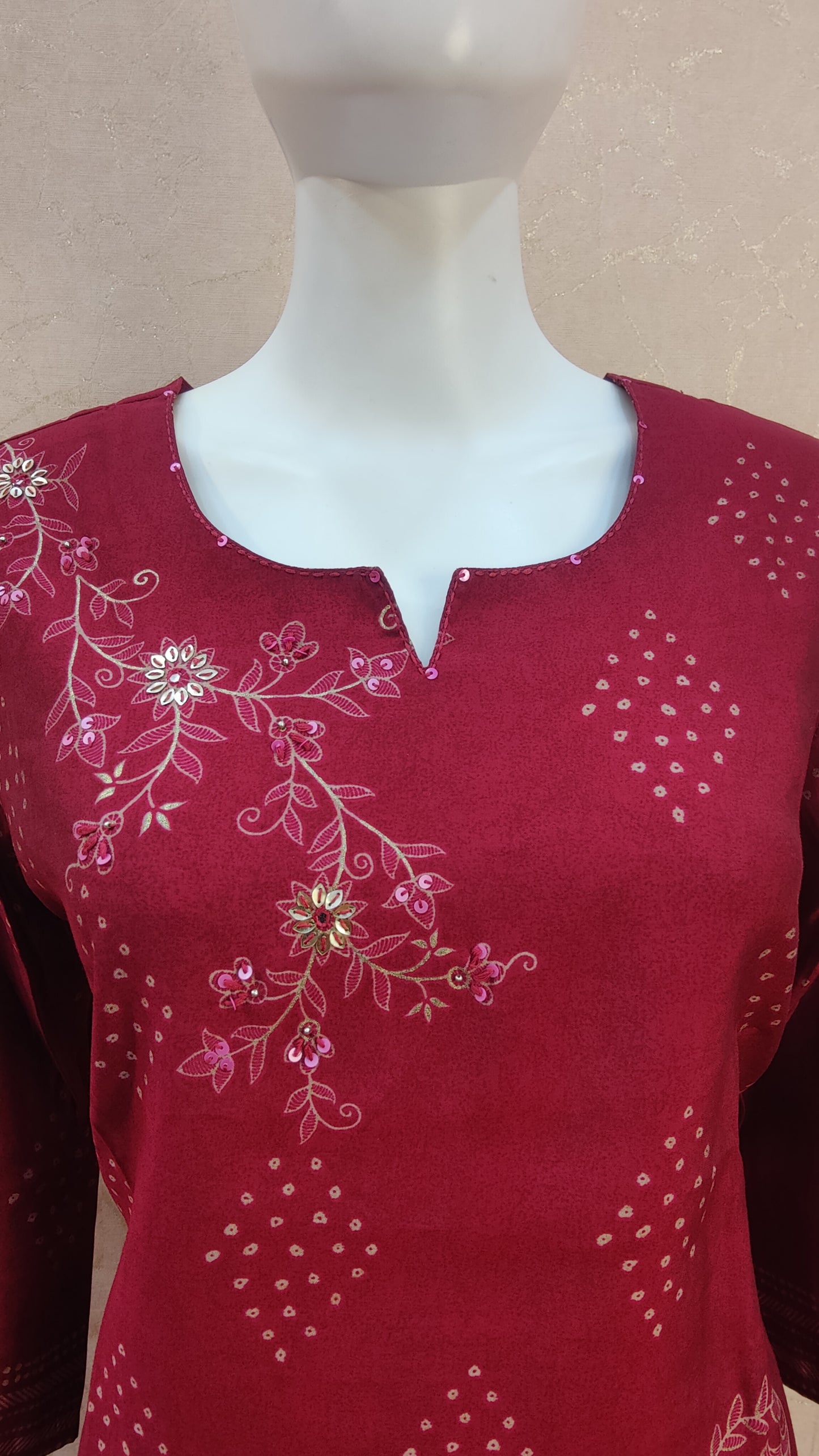 Pure Muslin Kurti with pant and Dupatta M91195GBA