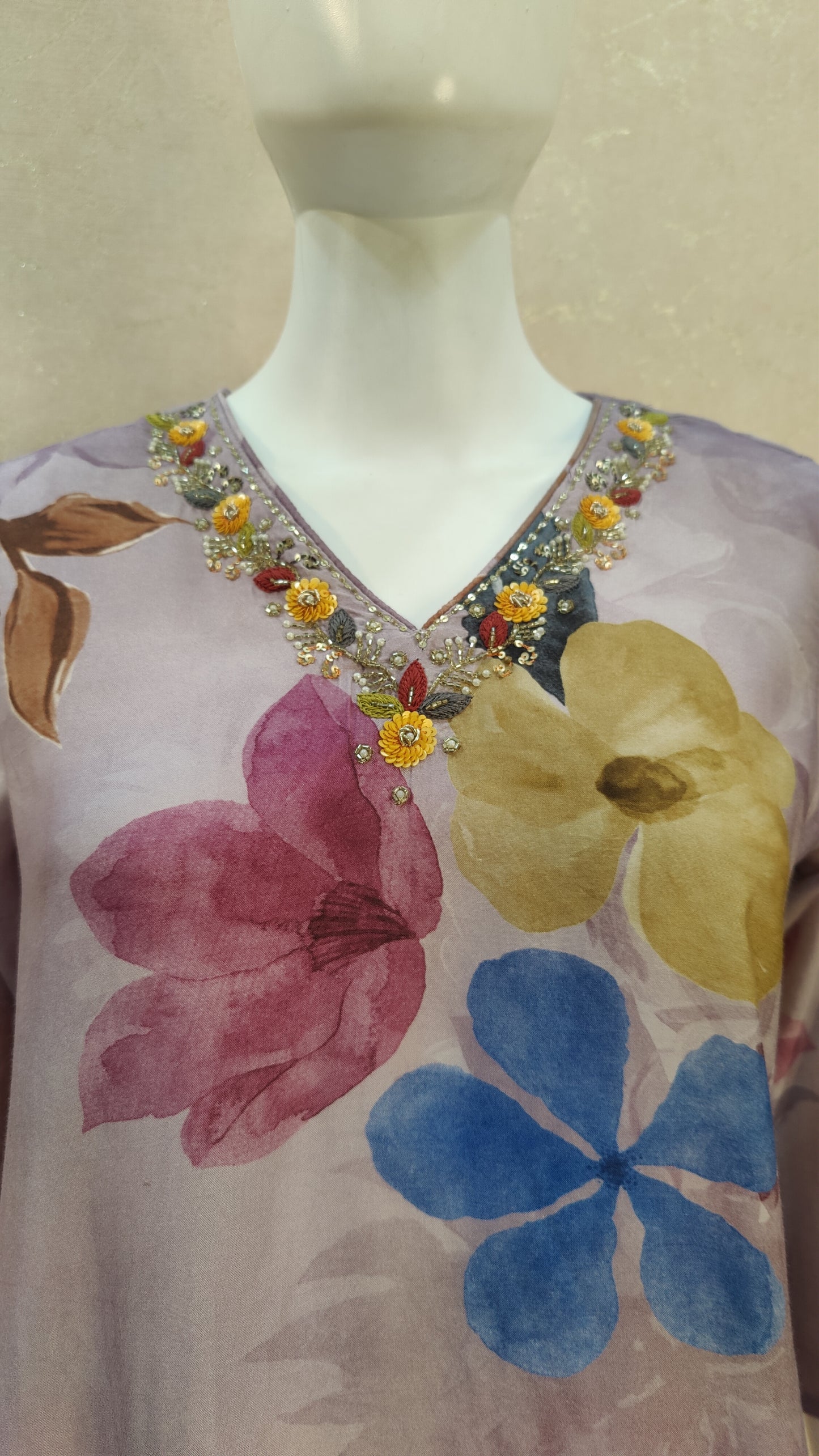 Pure Muslin Kurti with pant and Dupatta M91565AUR