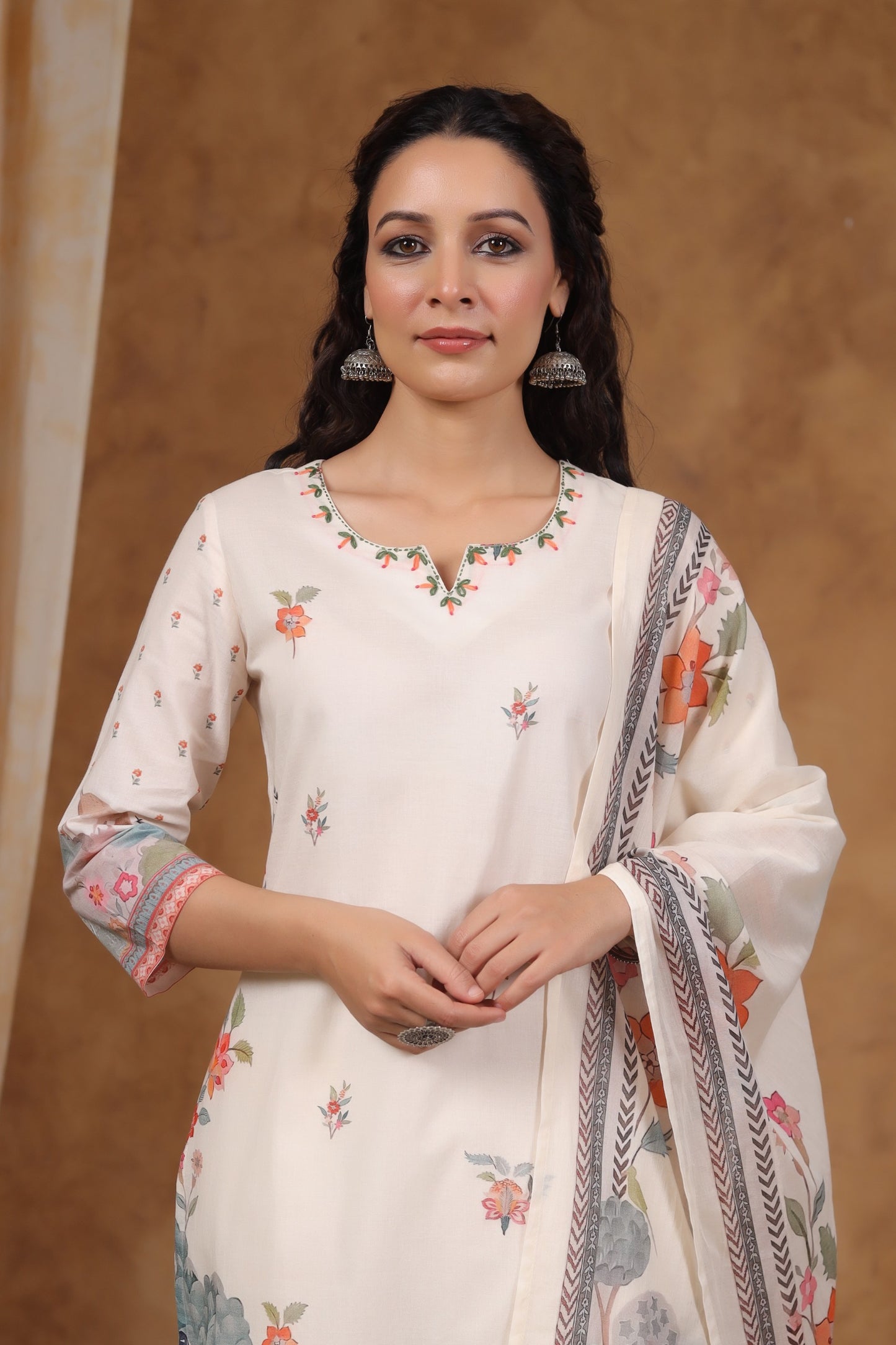 Pure Cotton Kurti with pant and dupatta M91250/SS