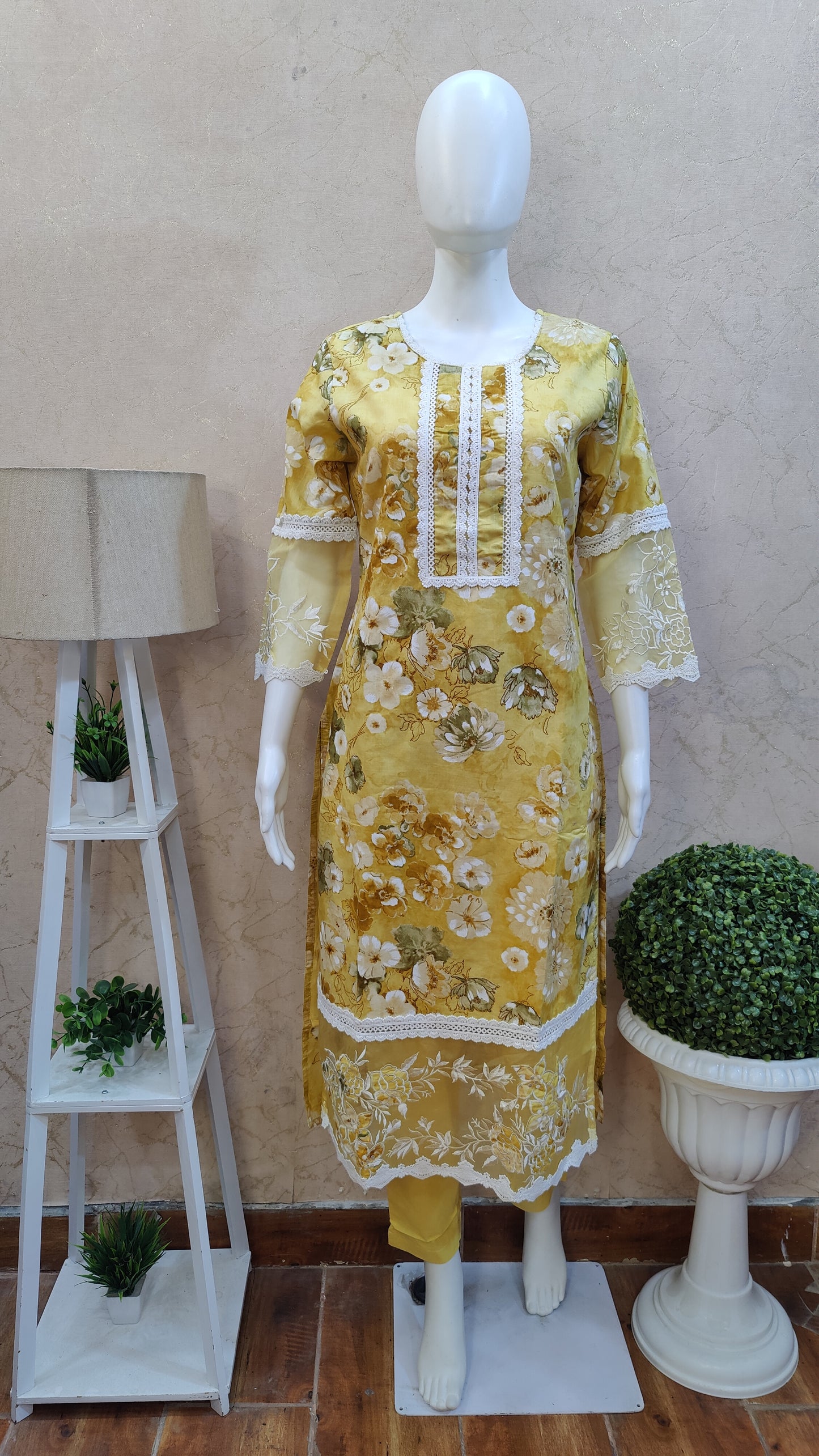 Pure Cotton Kurti with pant and dupatta M91325/GB