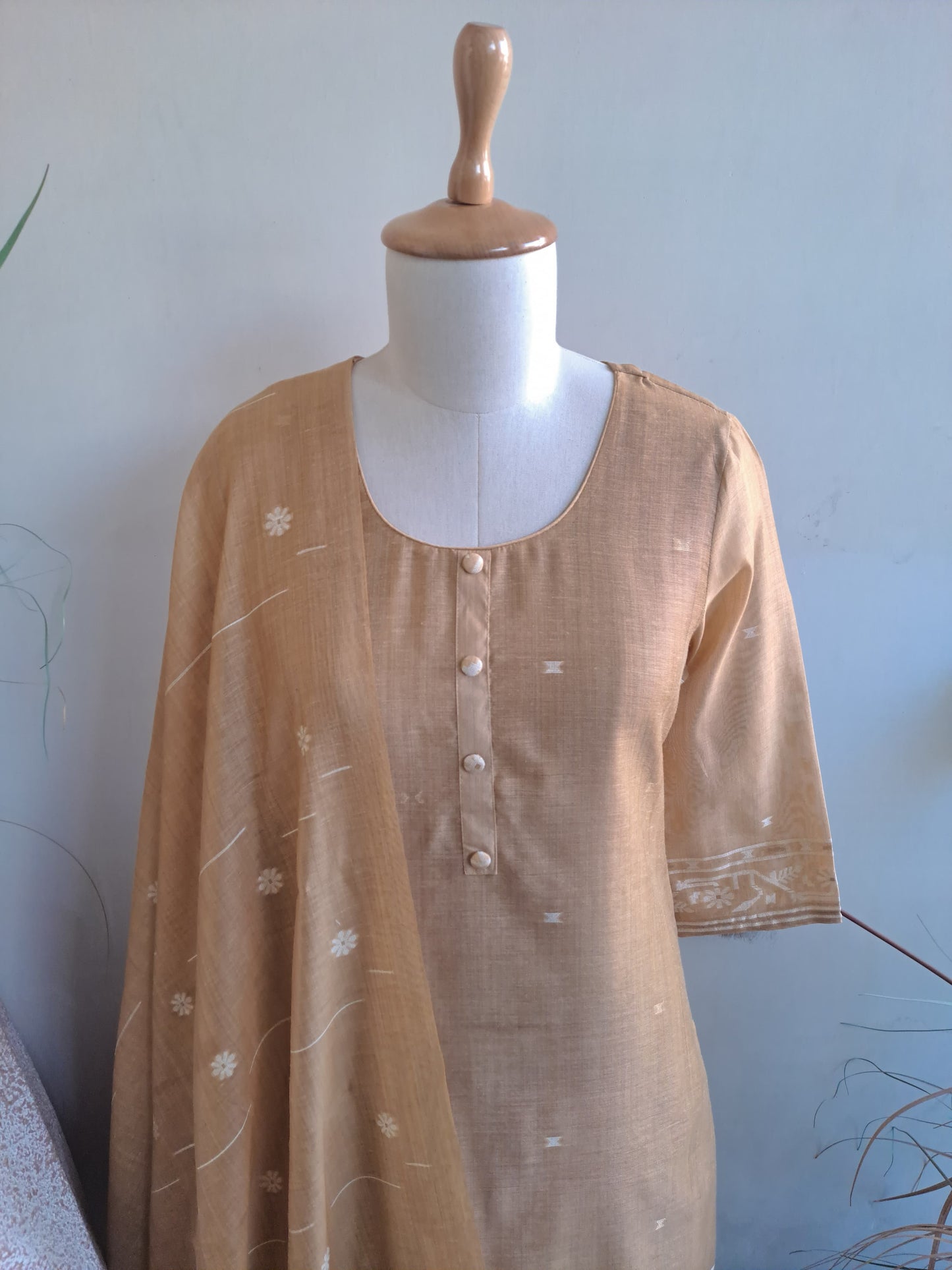 Jamdani kurti with pant and Dupatta M91790/FL