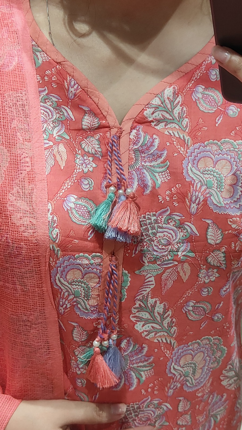 Pure Cotton kurti with pant and Dupatta M91050/FL