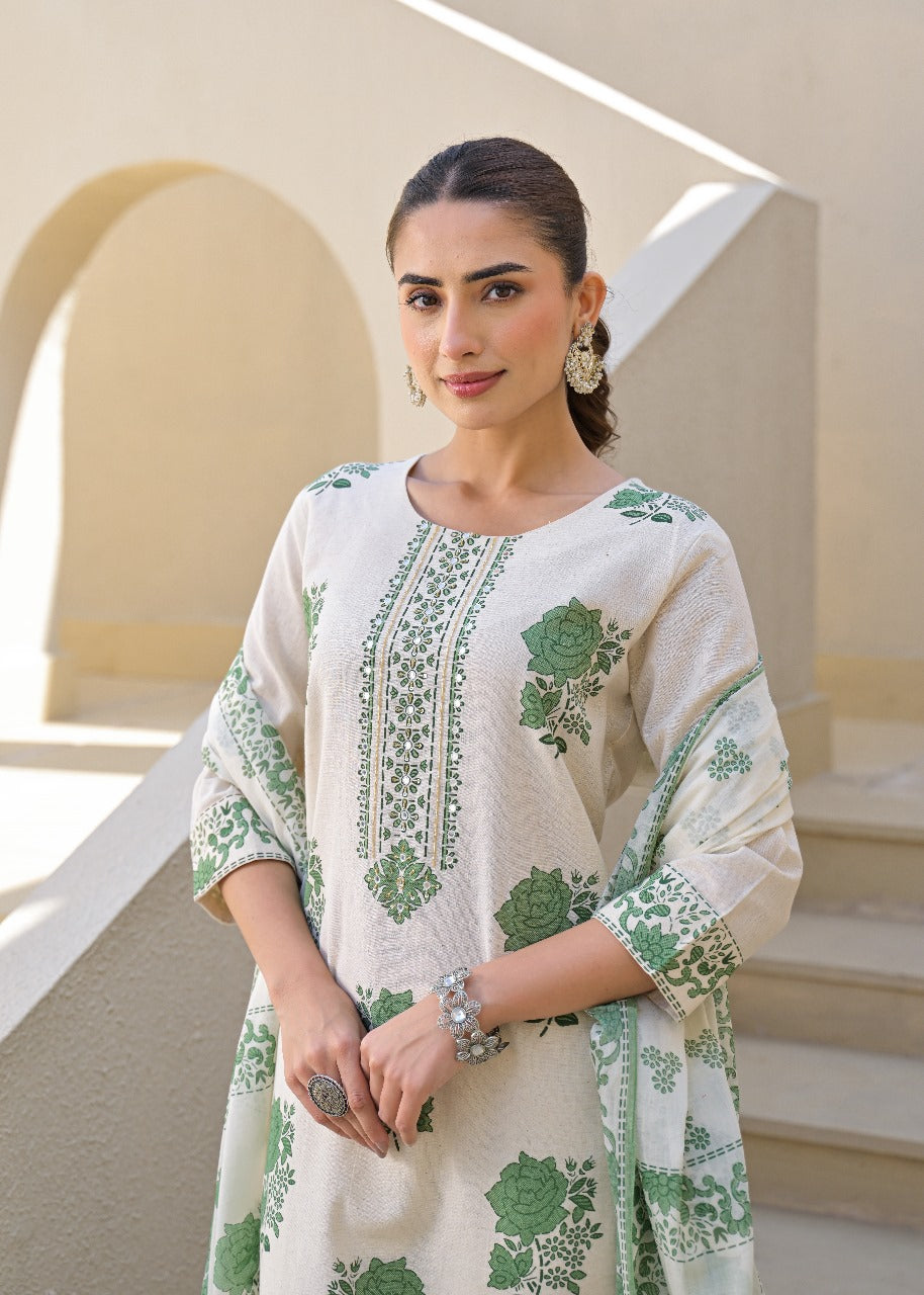 Pure Cotton Kurti with pant and dupatta M9920/SS