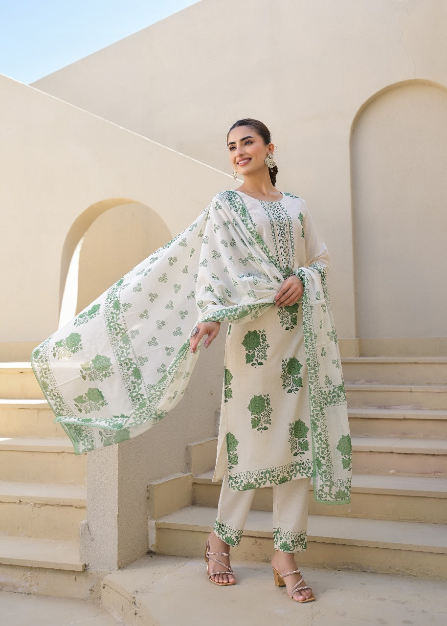 Pure Cotton Kurti with pant and dupatta M9920/SS