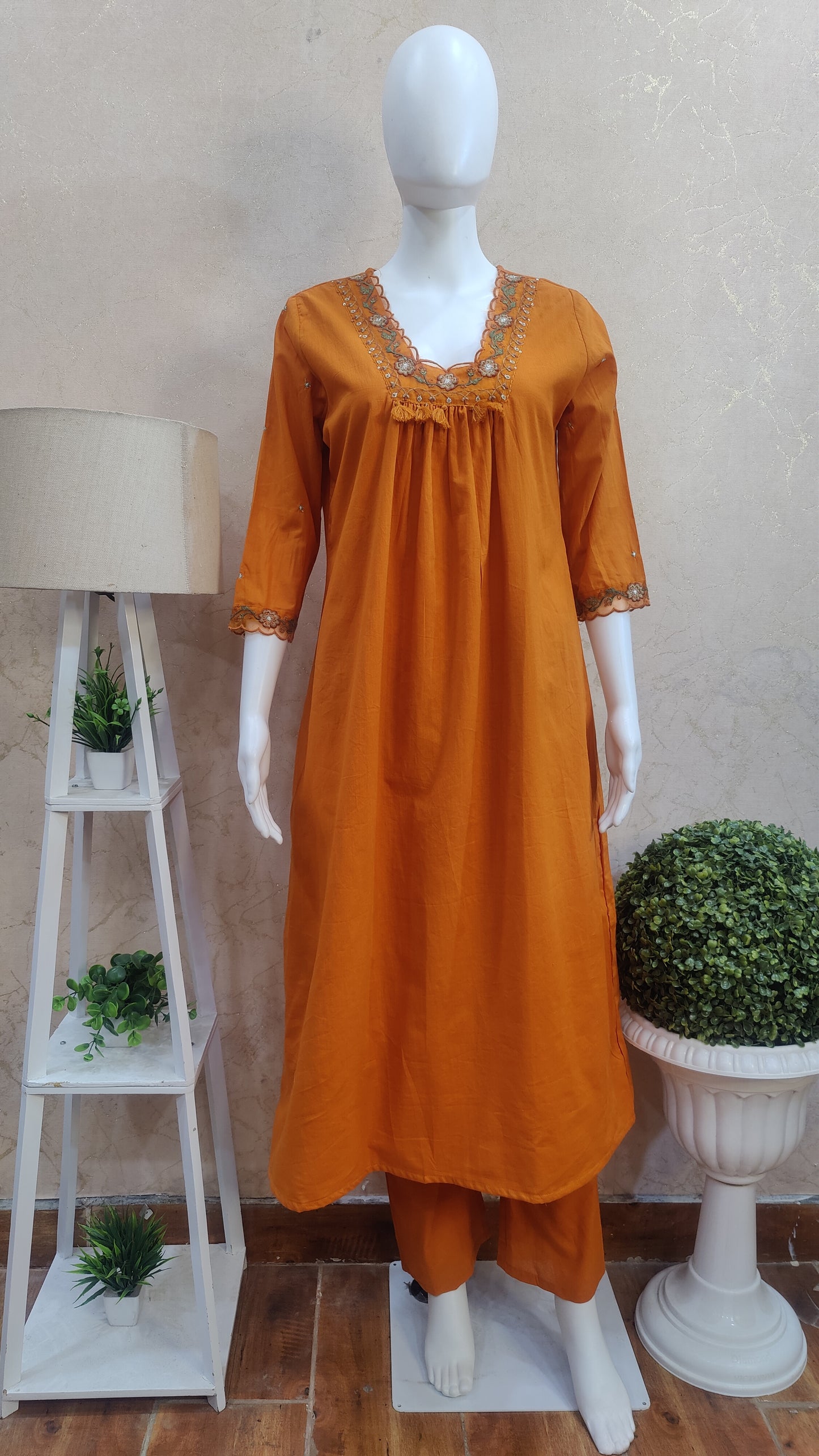 Pure Cotton kurti with pant and Dupatta M91050/RST