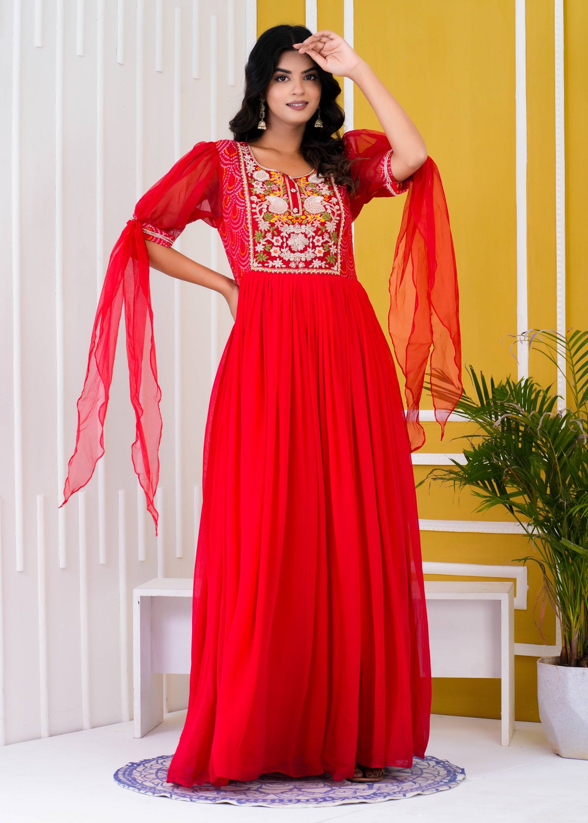 Pure Chinon Long Gown. OM93300